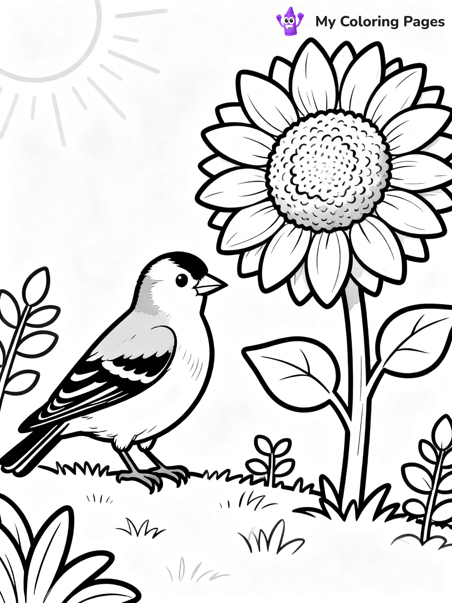 Easy Bird Coloring Pages - 138
