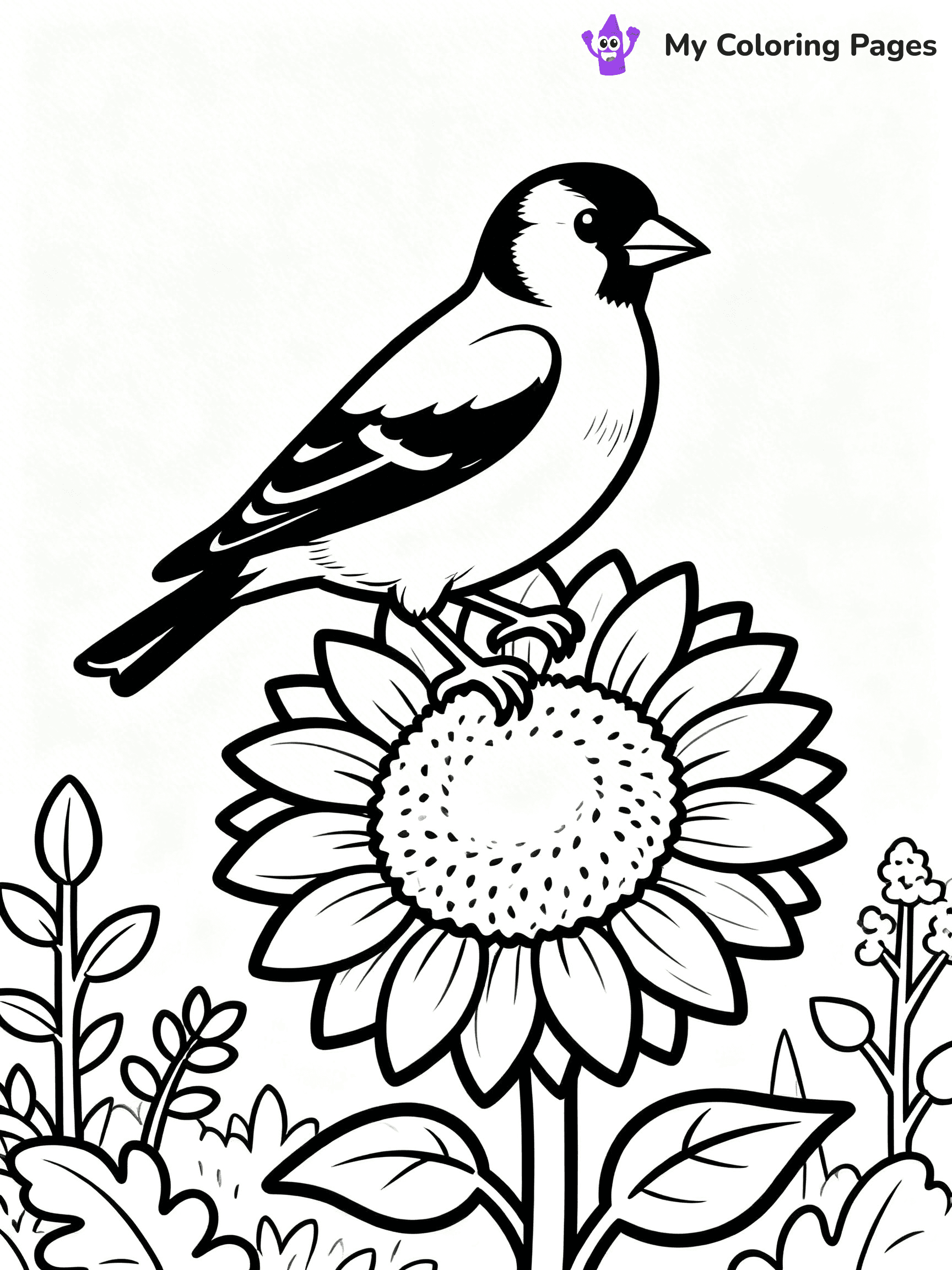 Easy Bird Coloring Pages - 123