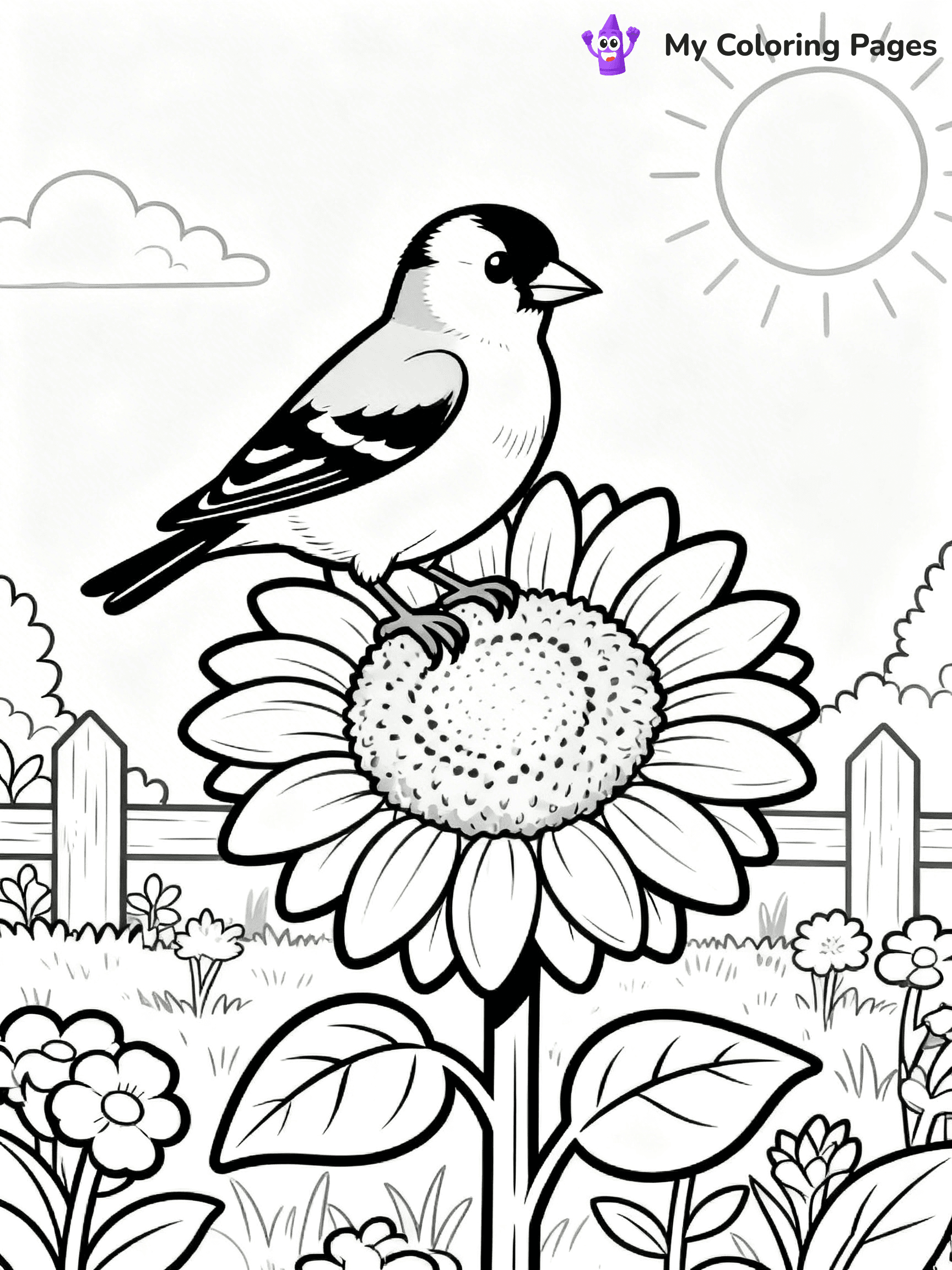 Easy Bird Coloring Pages - 122