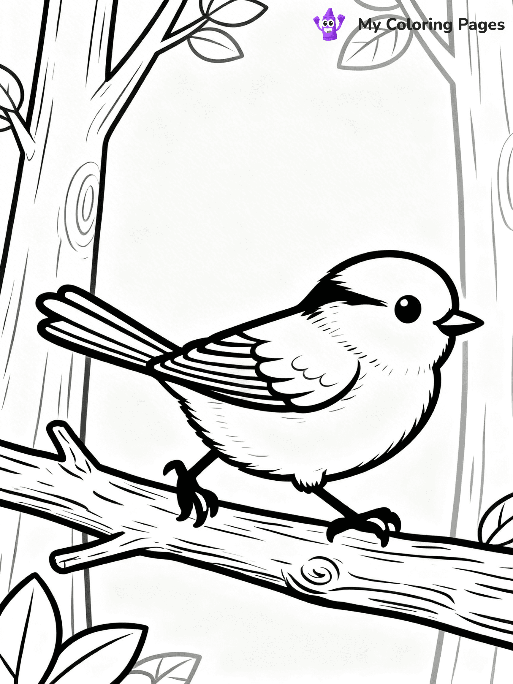 Easy Bird Coloring Pages - 119