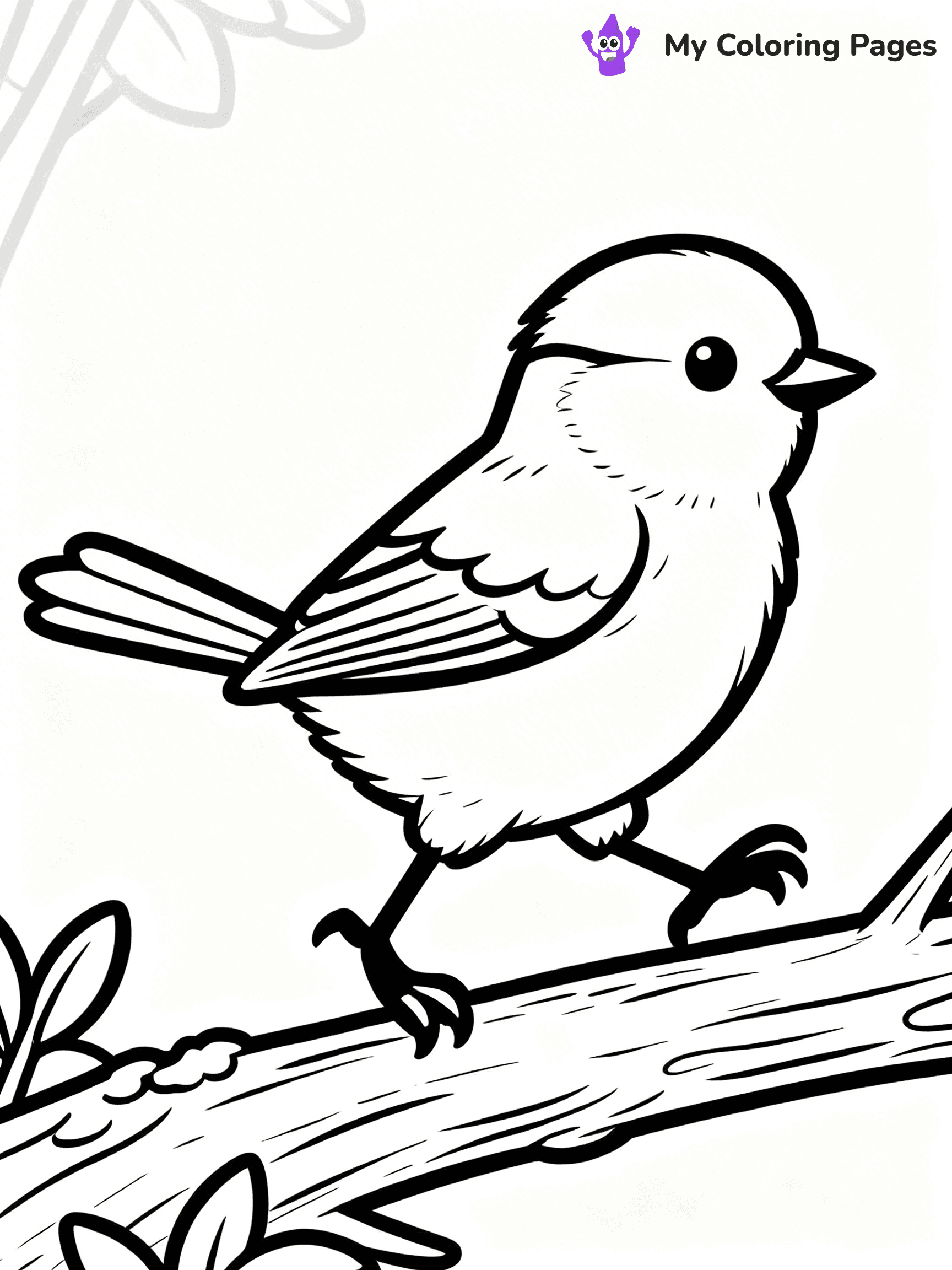 Easy Bird Coloring Pages - 118