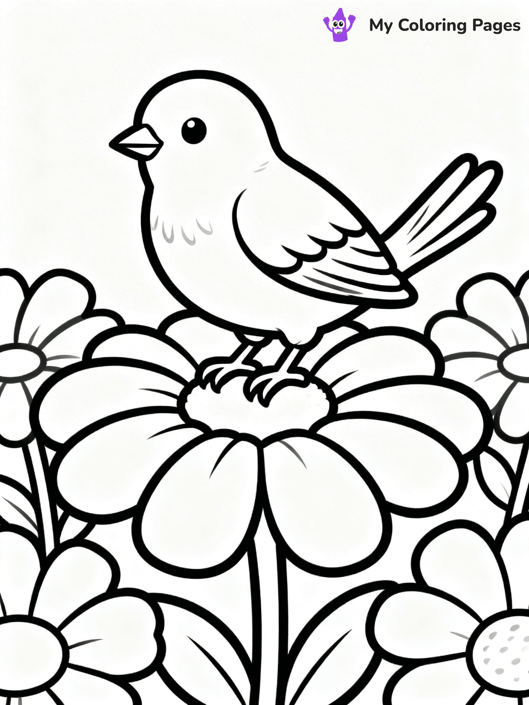 Easy Bird Coloring Pages - 116
