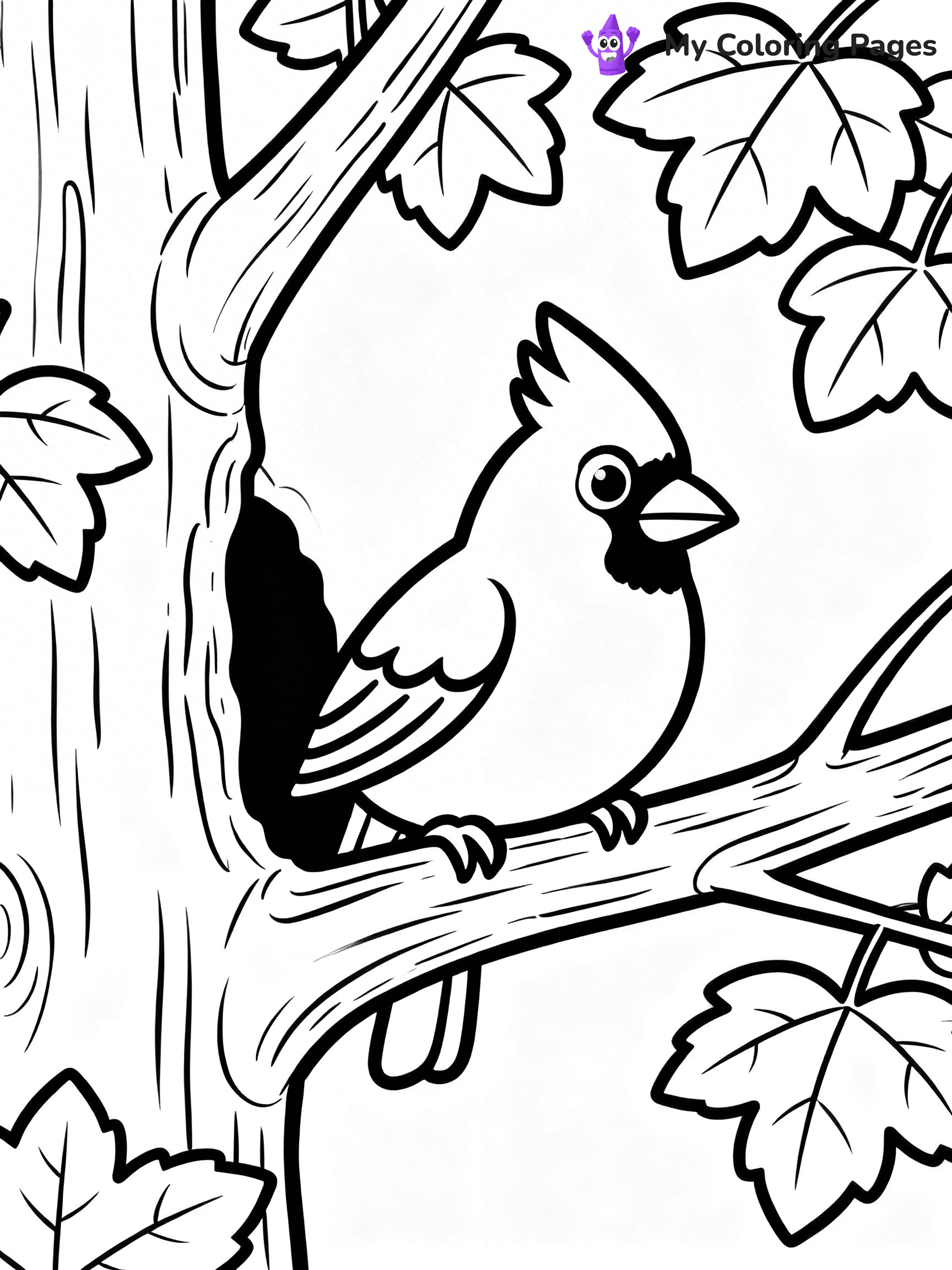 Easy Bird Coloring Pages - 90