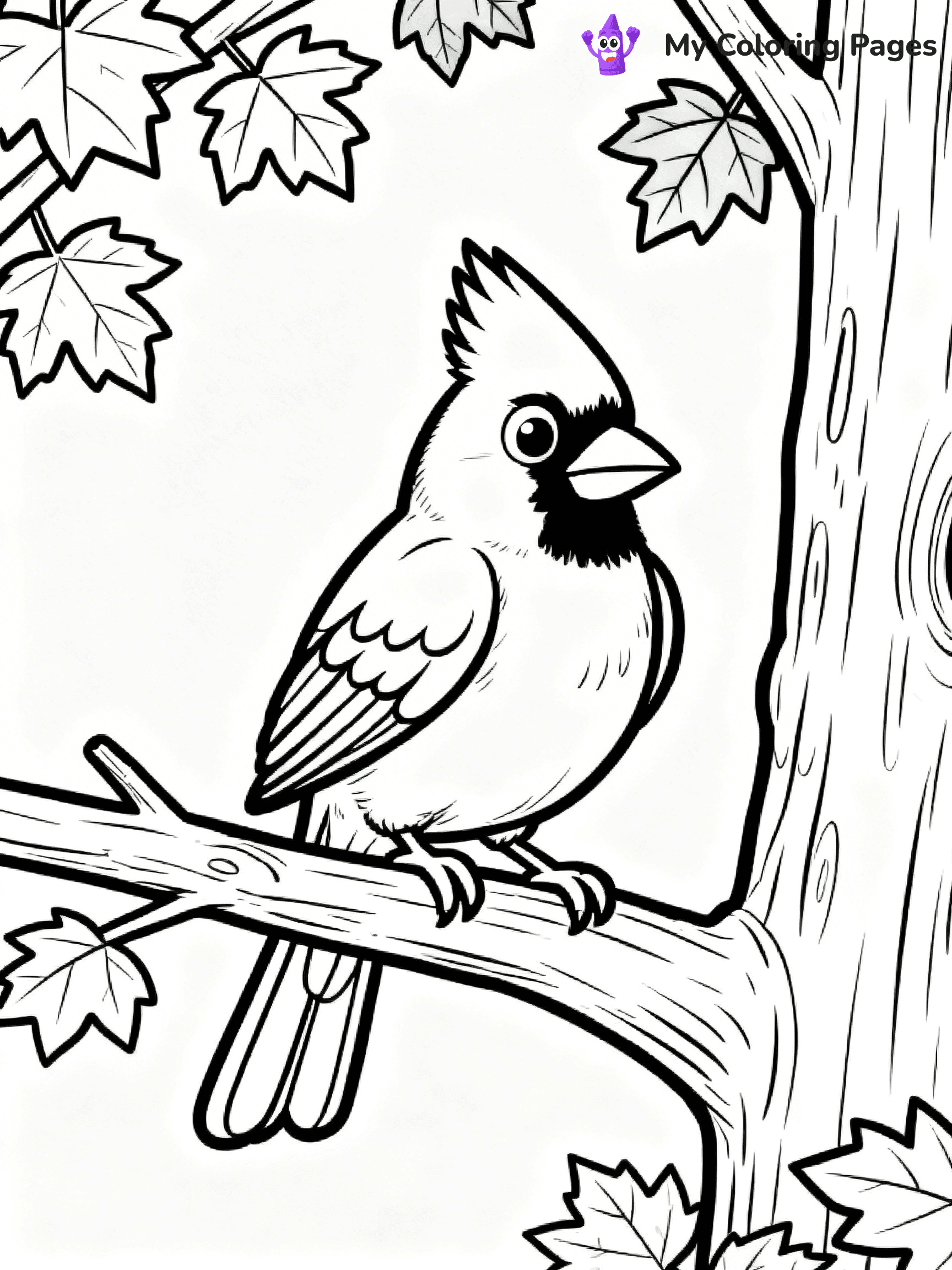 Easy Bird Coloring Pages - 87