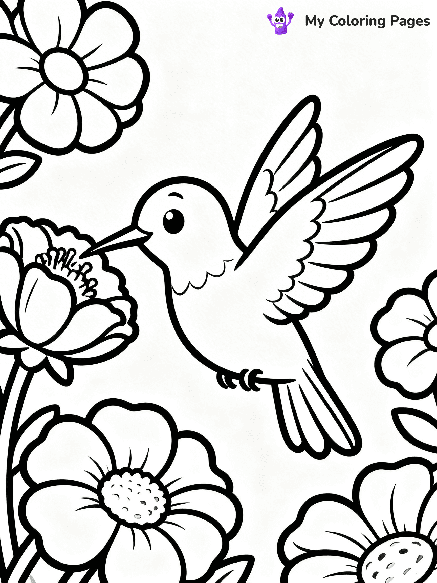 Easy Bird Coloring Pages - 82