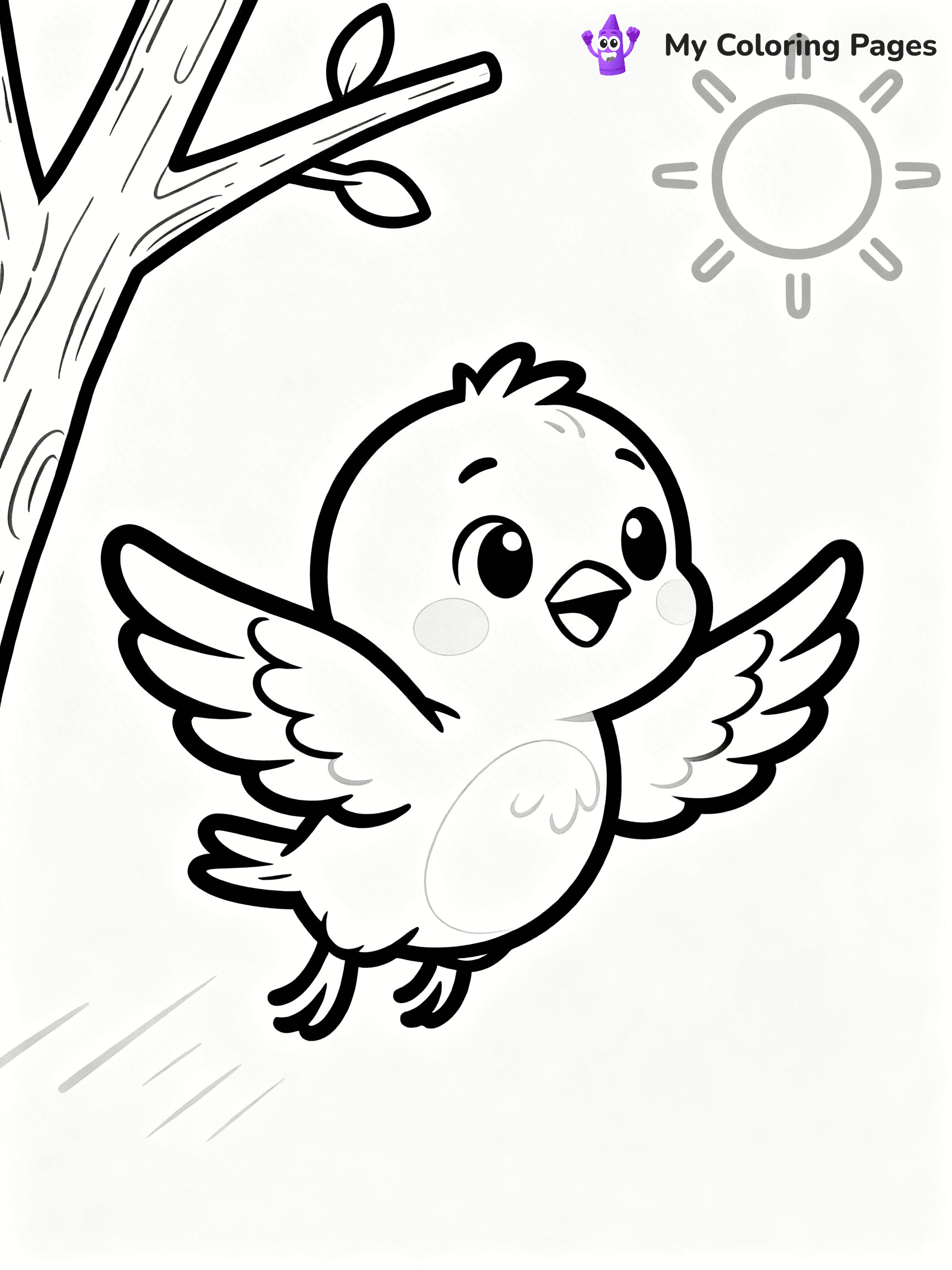 Easy Bird Coloring Pages - 54