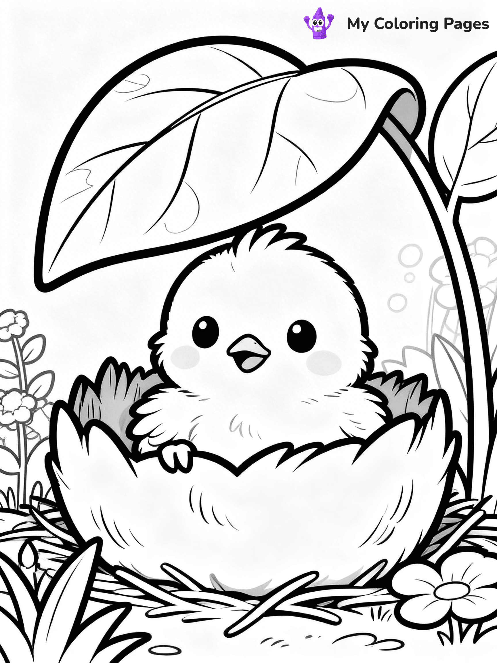 Easy Bird Coloring Pages - 32