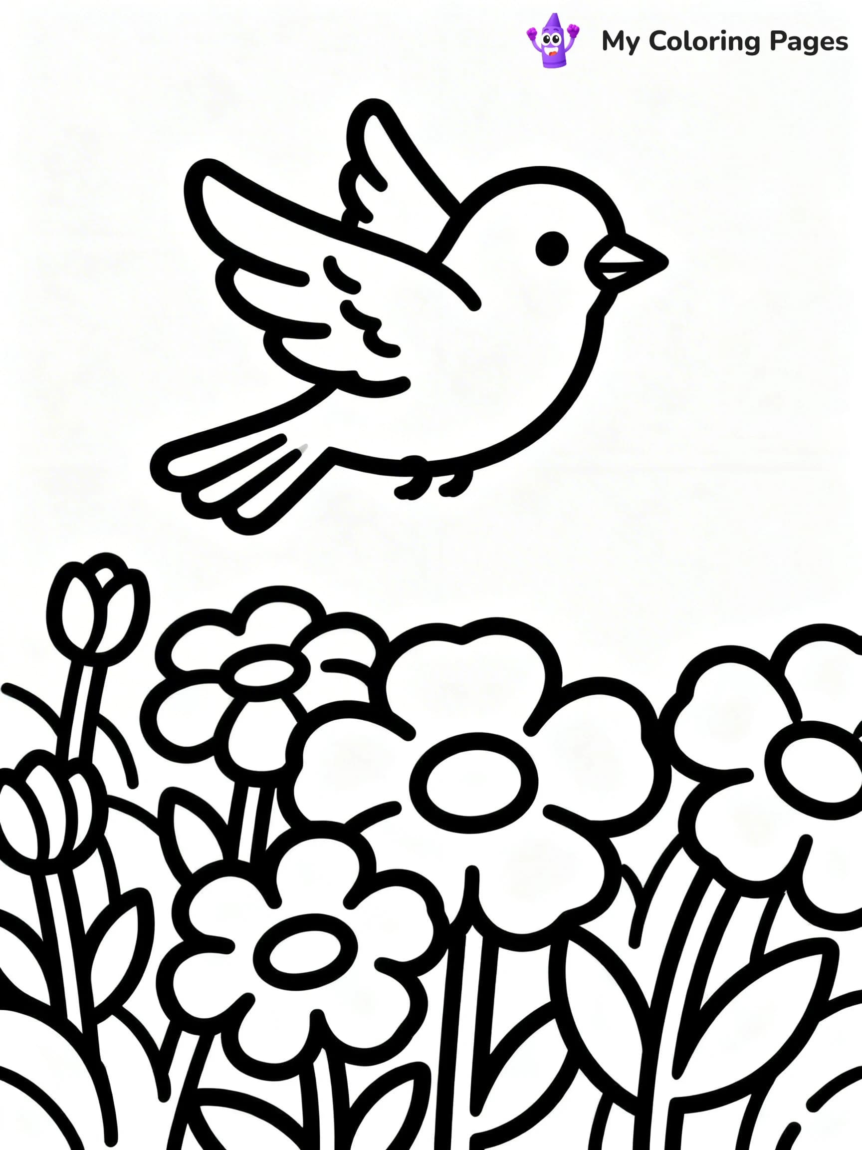 Easy Bird Coloring Pages - 18