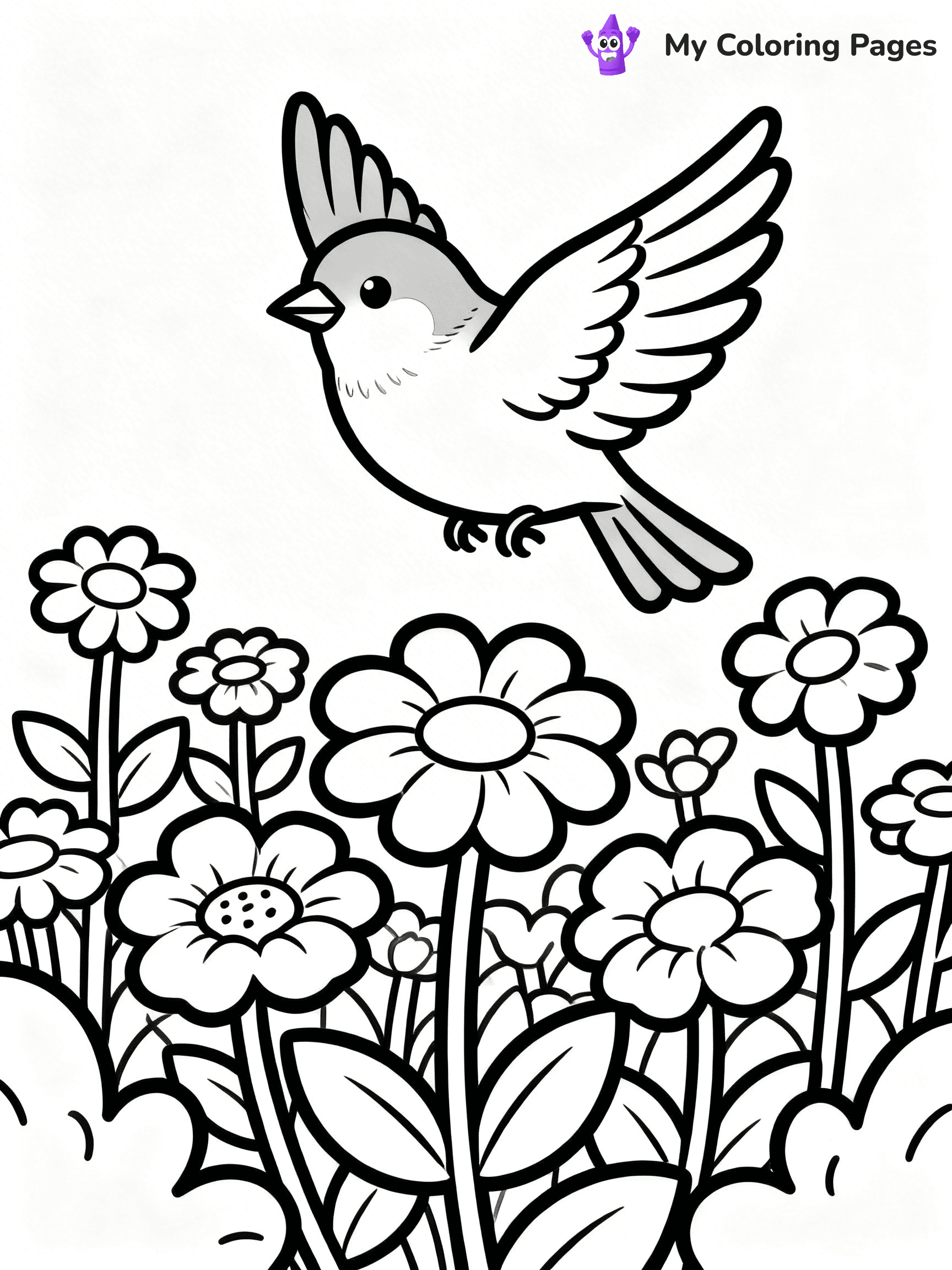Easy Bird Coloring Pages - 17
