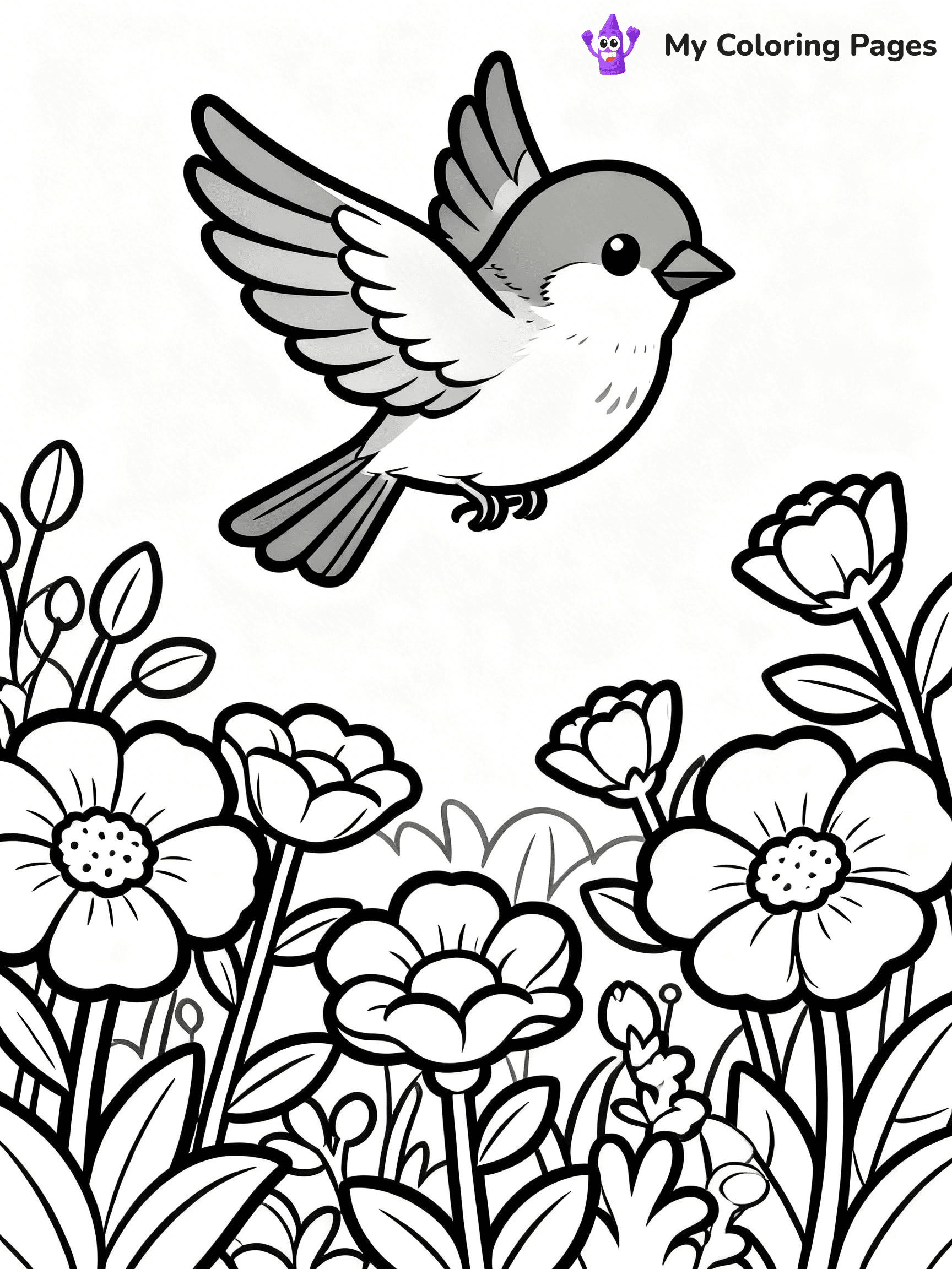 Easy Bird Coloring Pages - 16