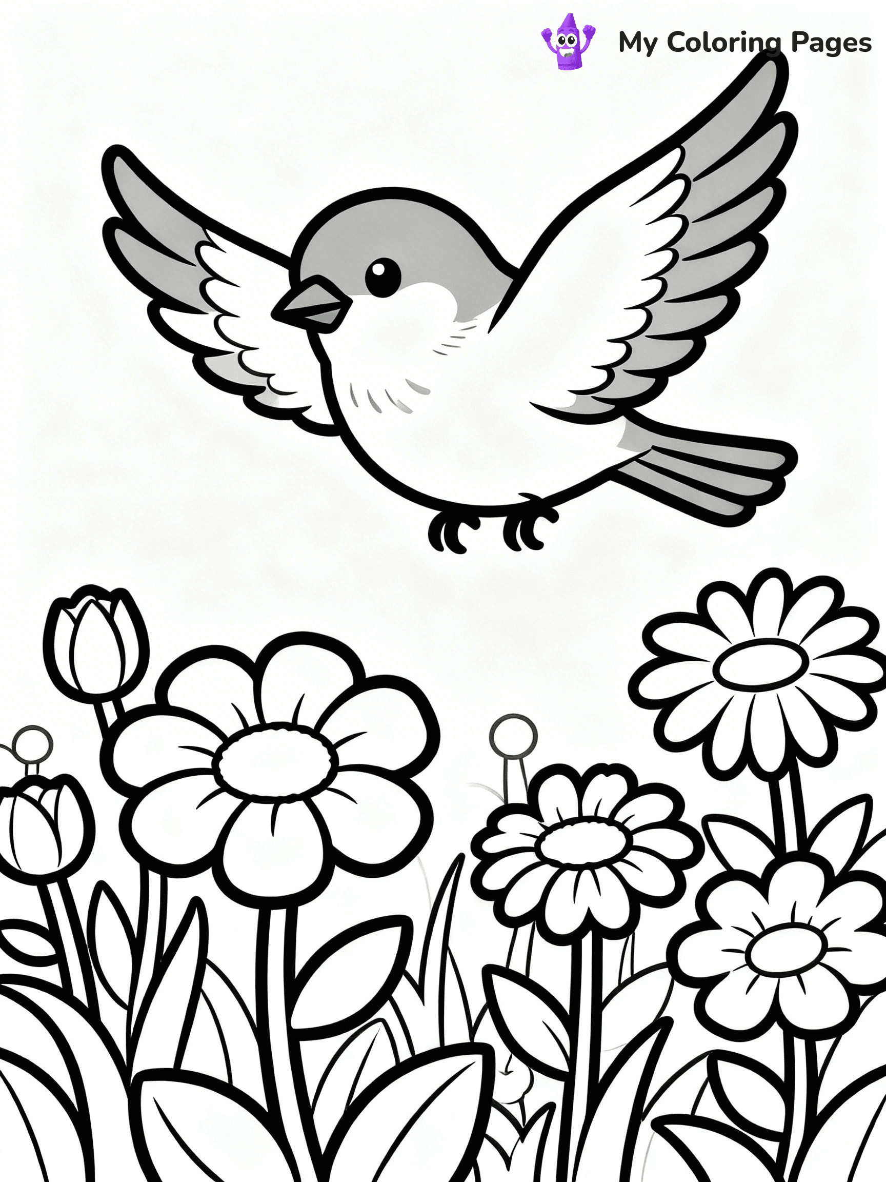 Easy Bird Coloring Pages - 15