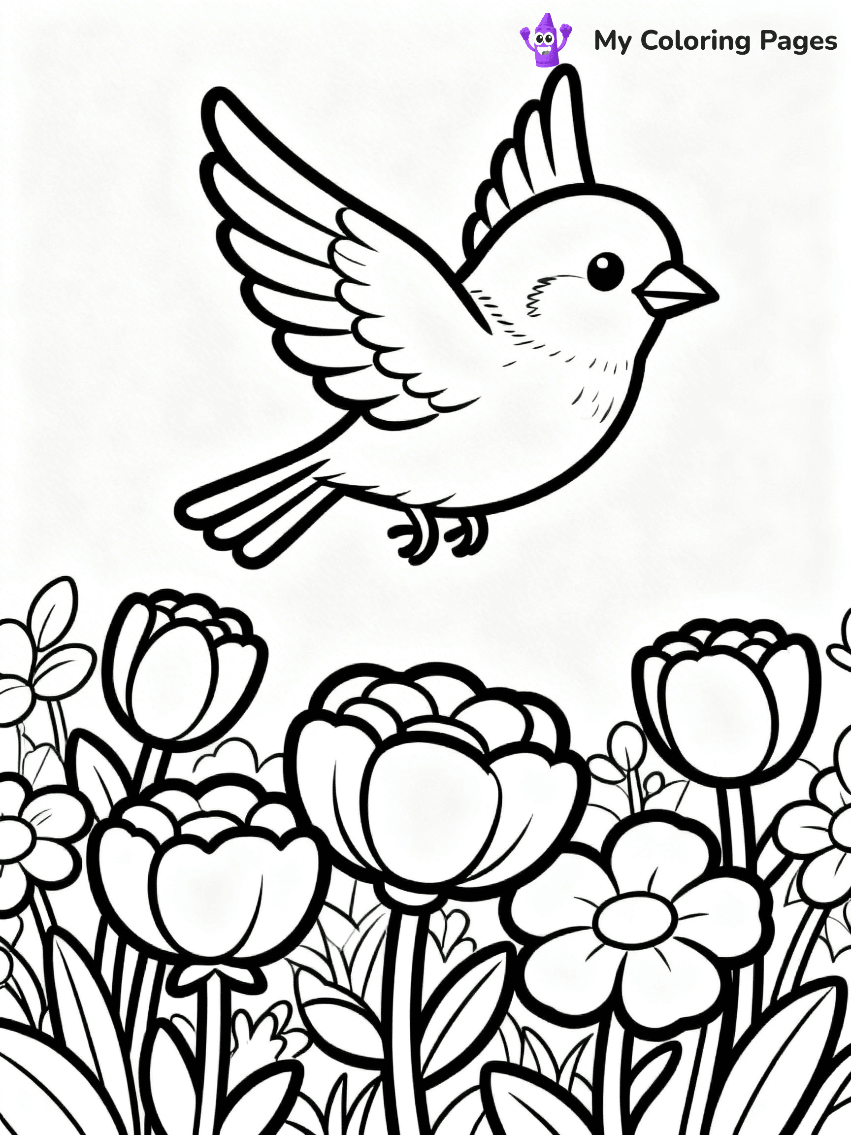 Easy Bird Coloring Pages - 14