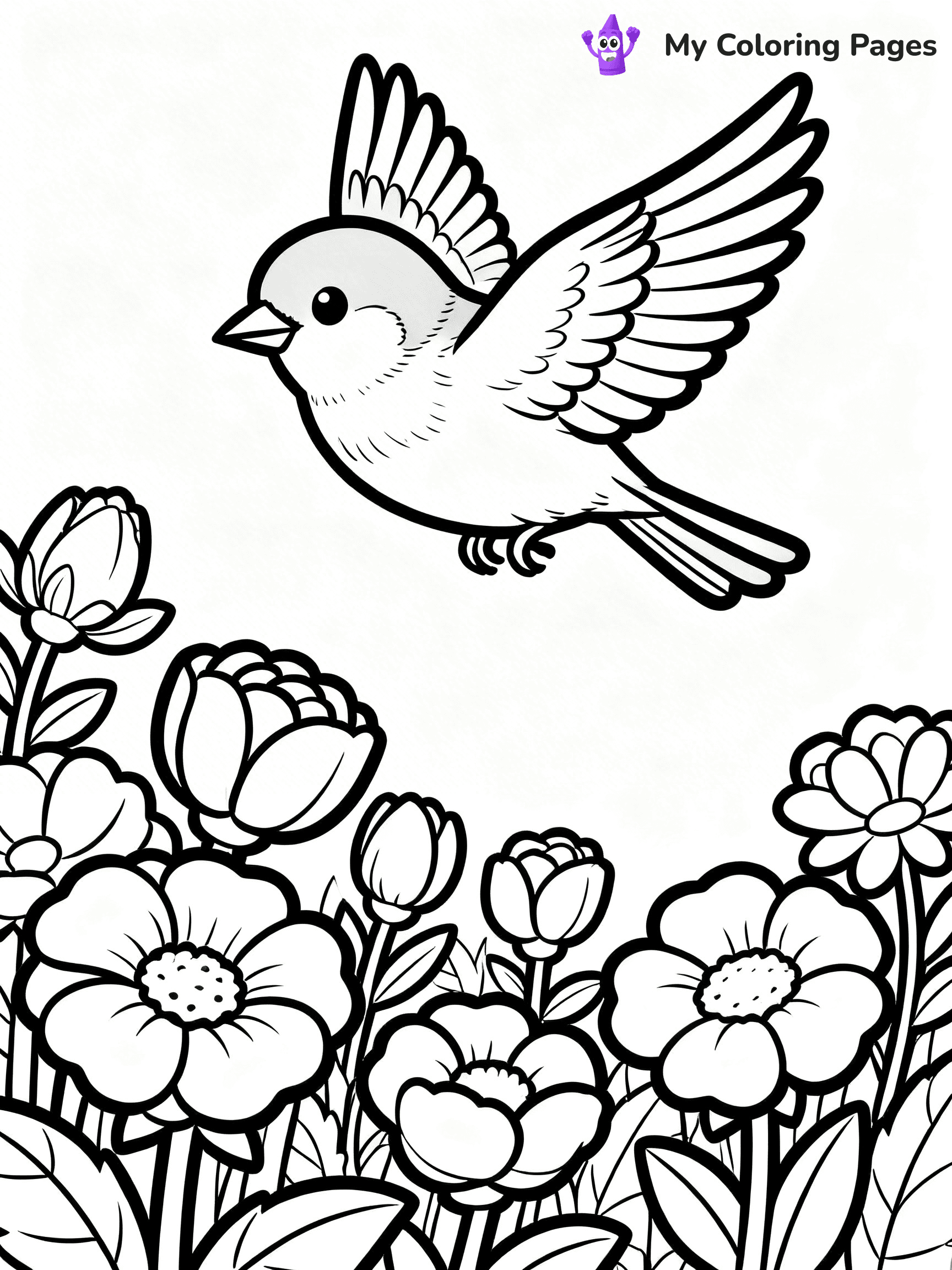 Easy Bird Coloring Pages - 13