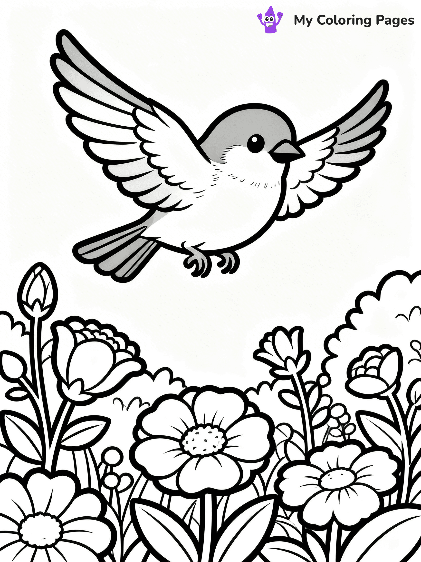 Easy Bird Coloring Pages - 12