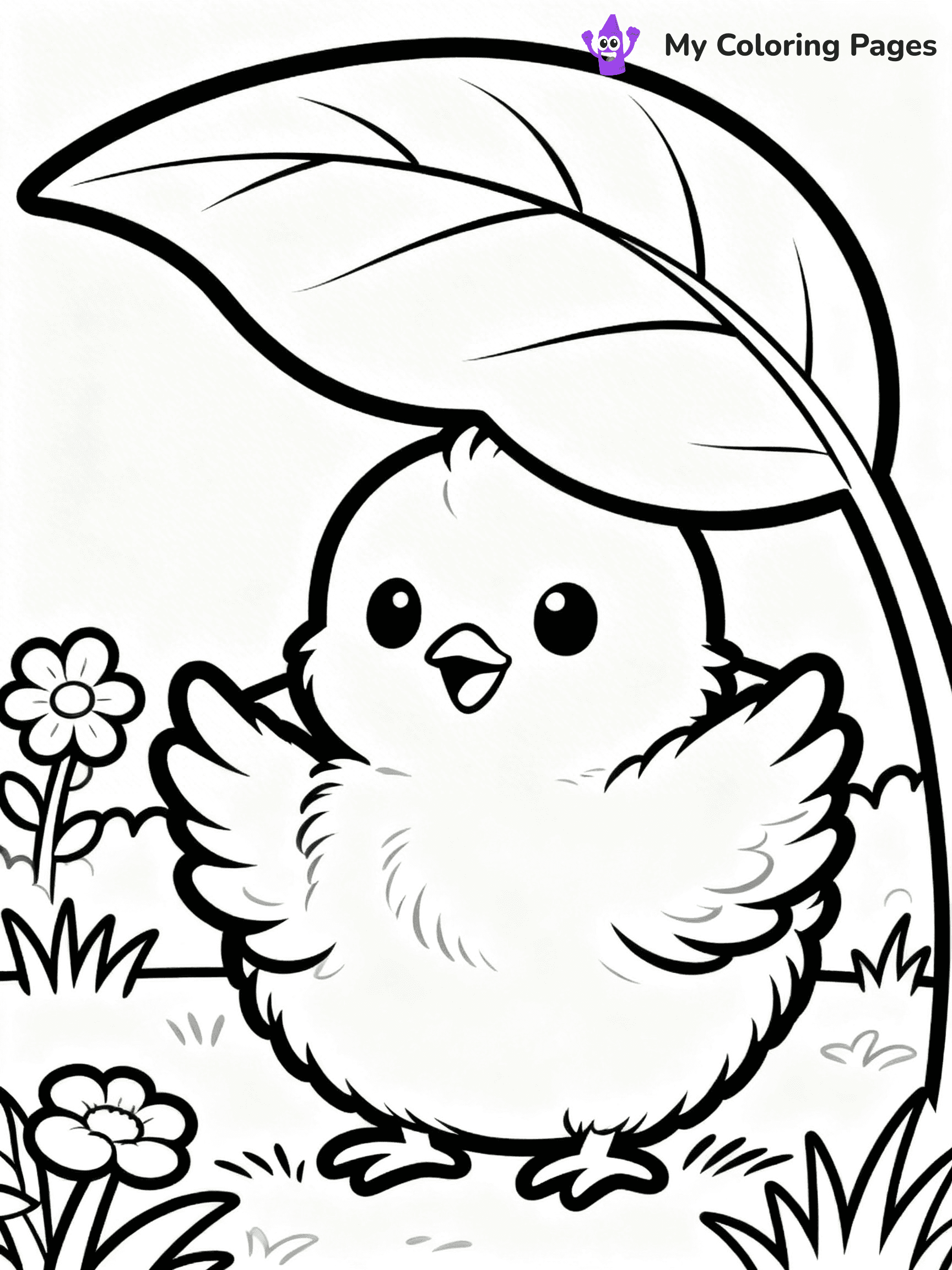Easy Bird Coloring Pages - 1
