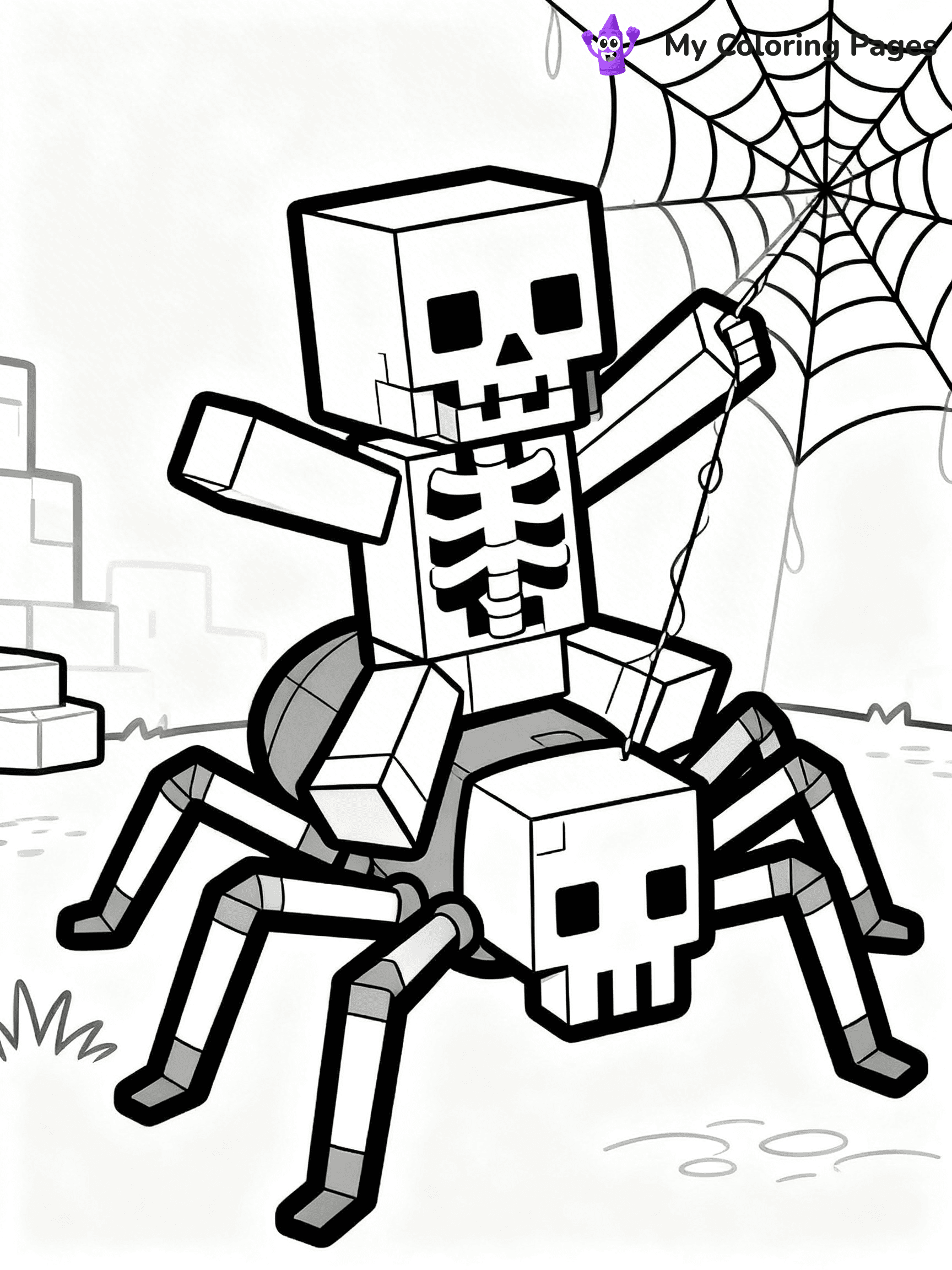 Minecraft Skeleton Coloring Pages - 37