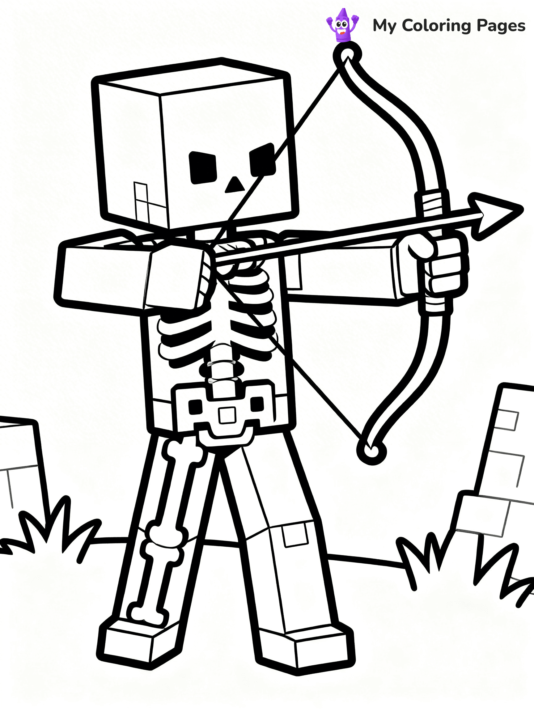 Minecraft Skeleton Coloring Pages - 24