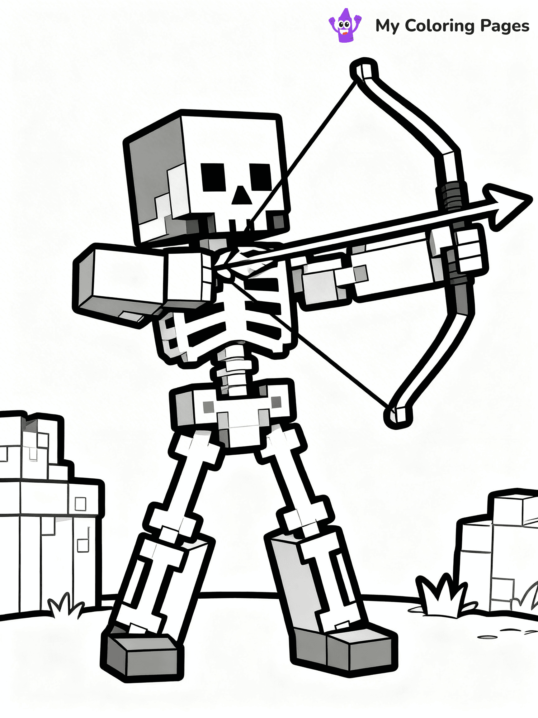 Minecraft Skeleton Coloring Pages - 22