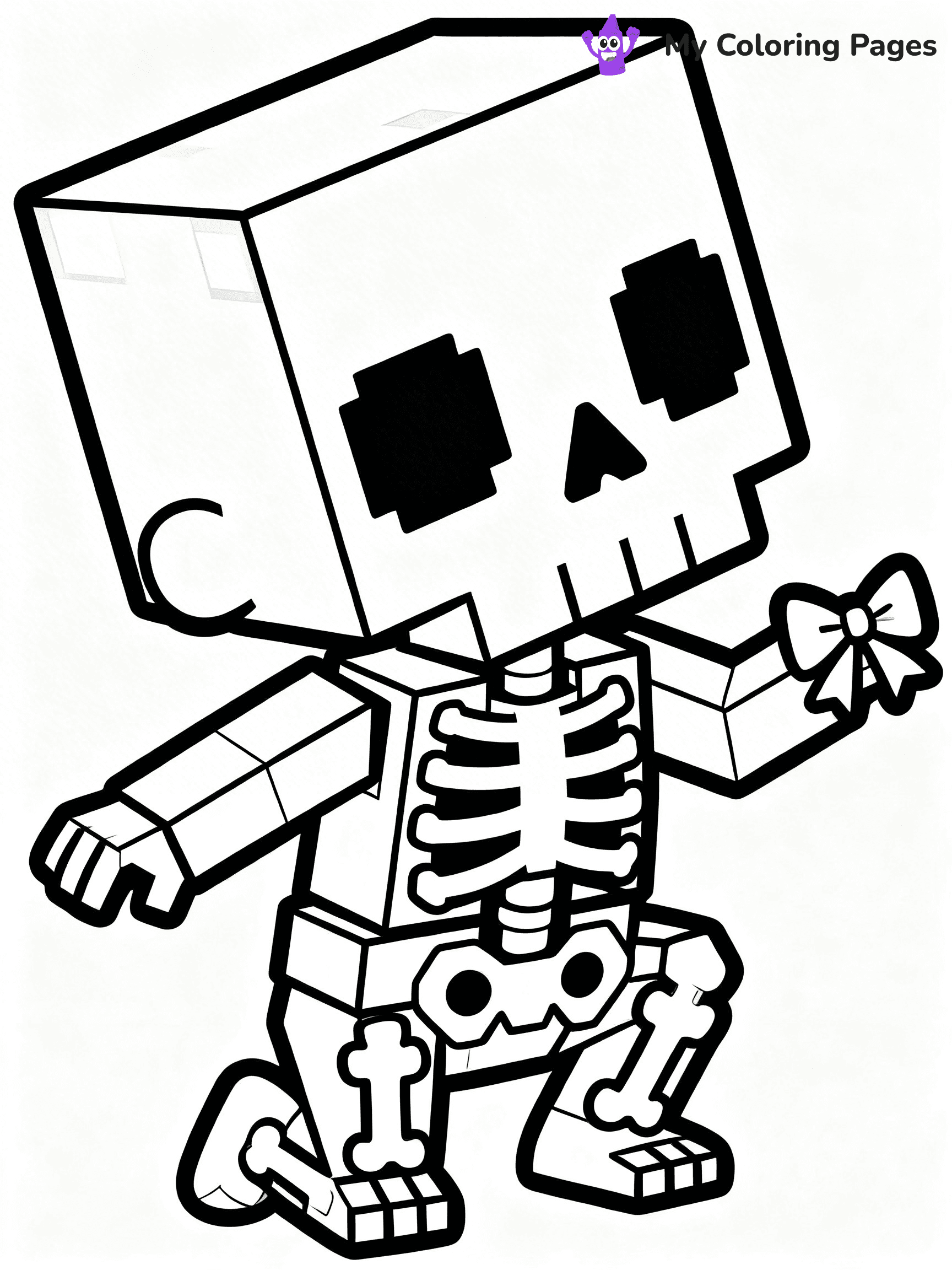 Minecraft Skeleton Coloring Pages - 19