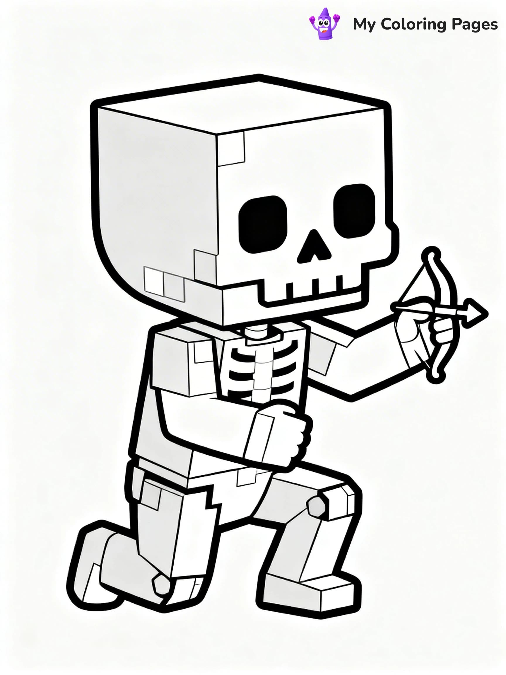 Minecraft Skeleton Coloring Pages - 17