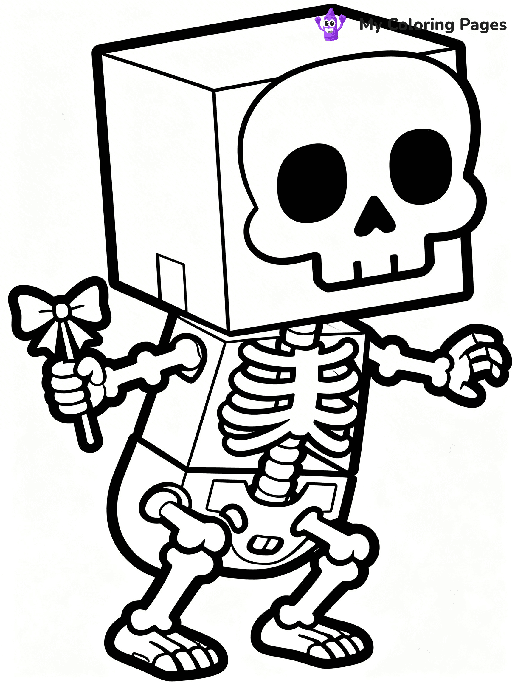 Minecraft Skeleton Coloring Pages - 16