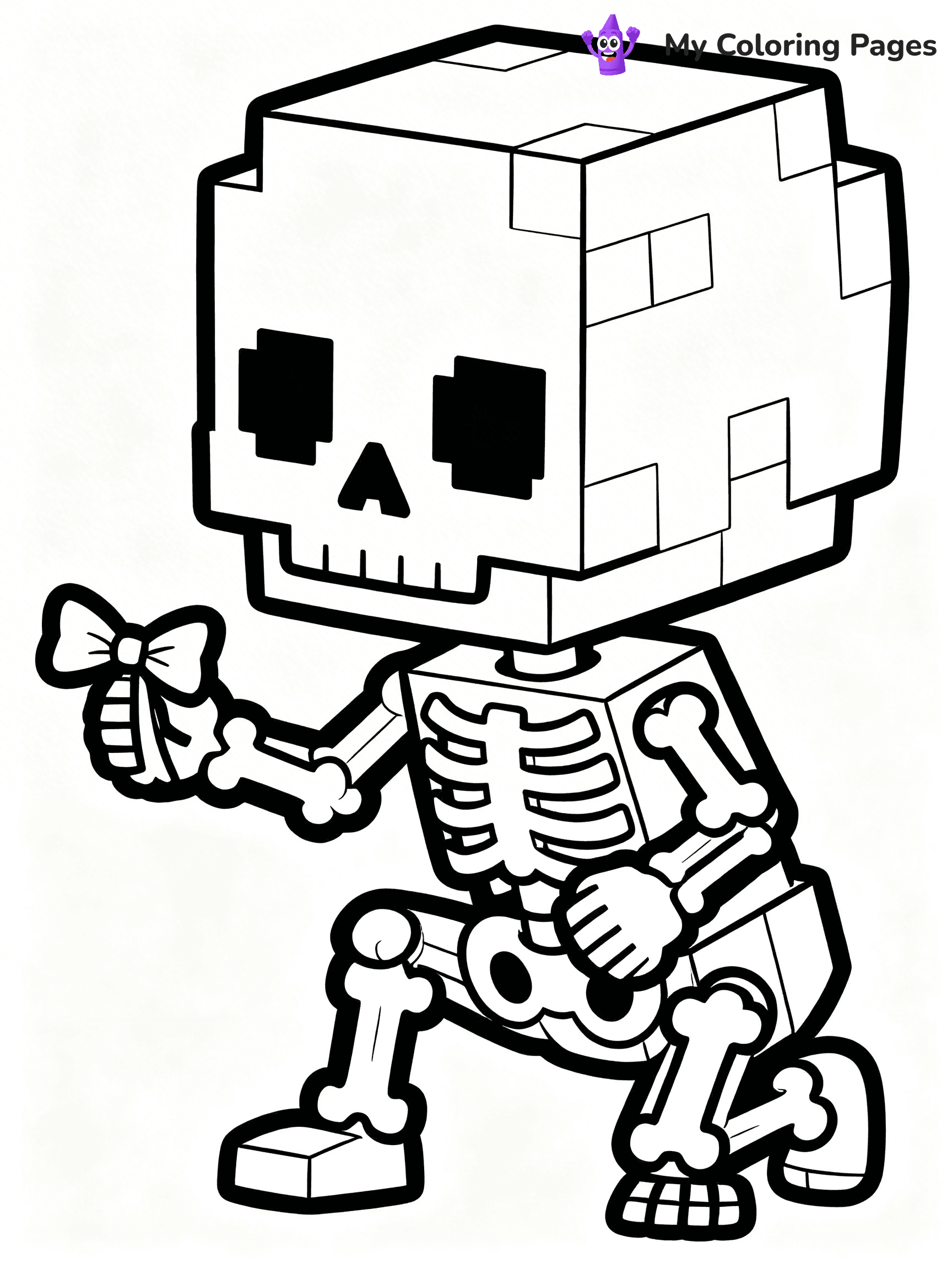 Minecraft Skeleton Coloring Pages - 14