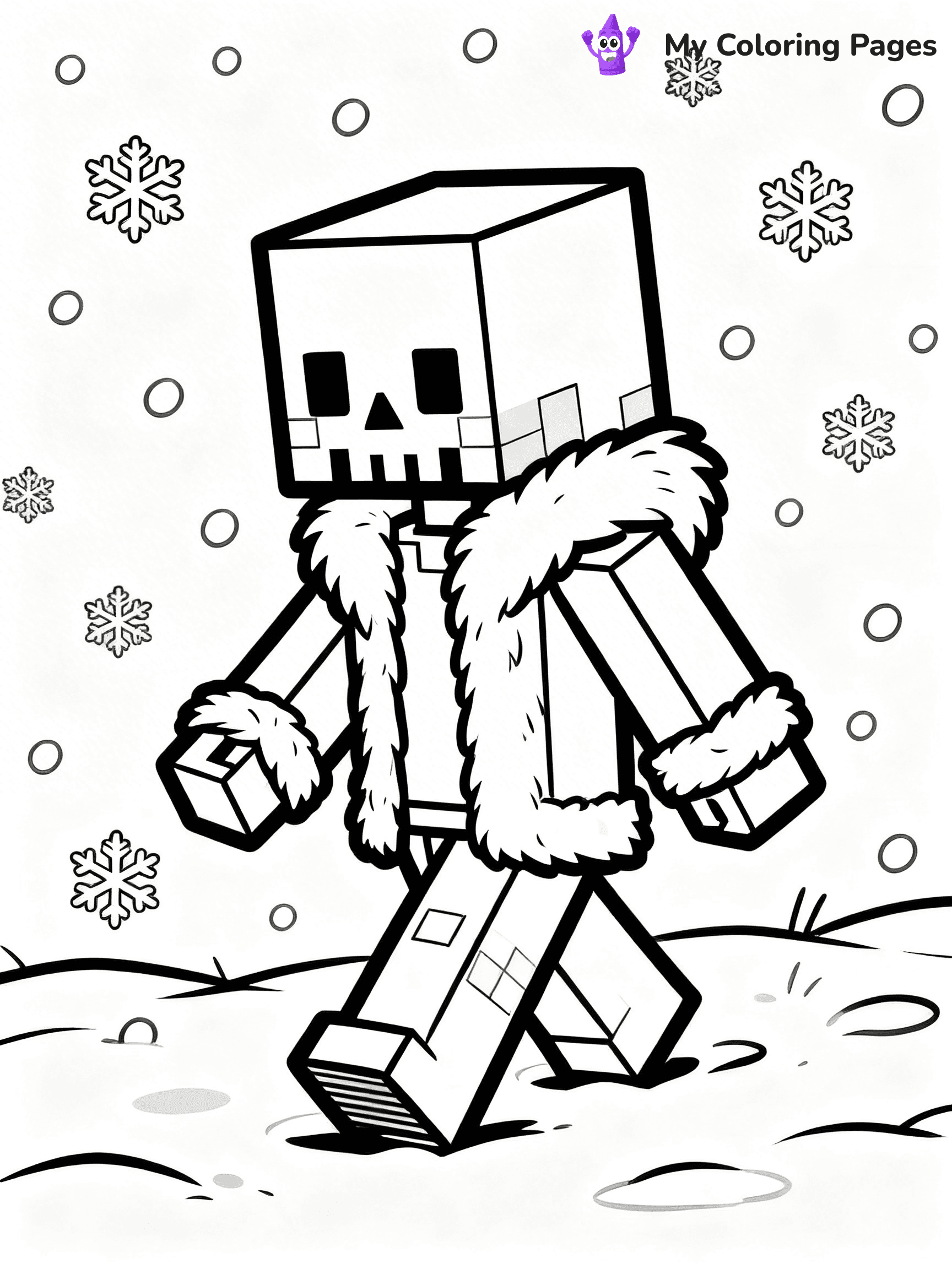 Minecraft Skeleton Coloring Pages - 12