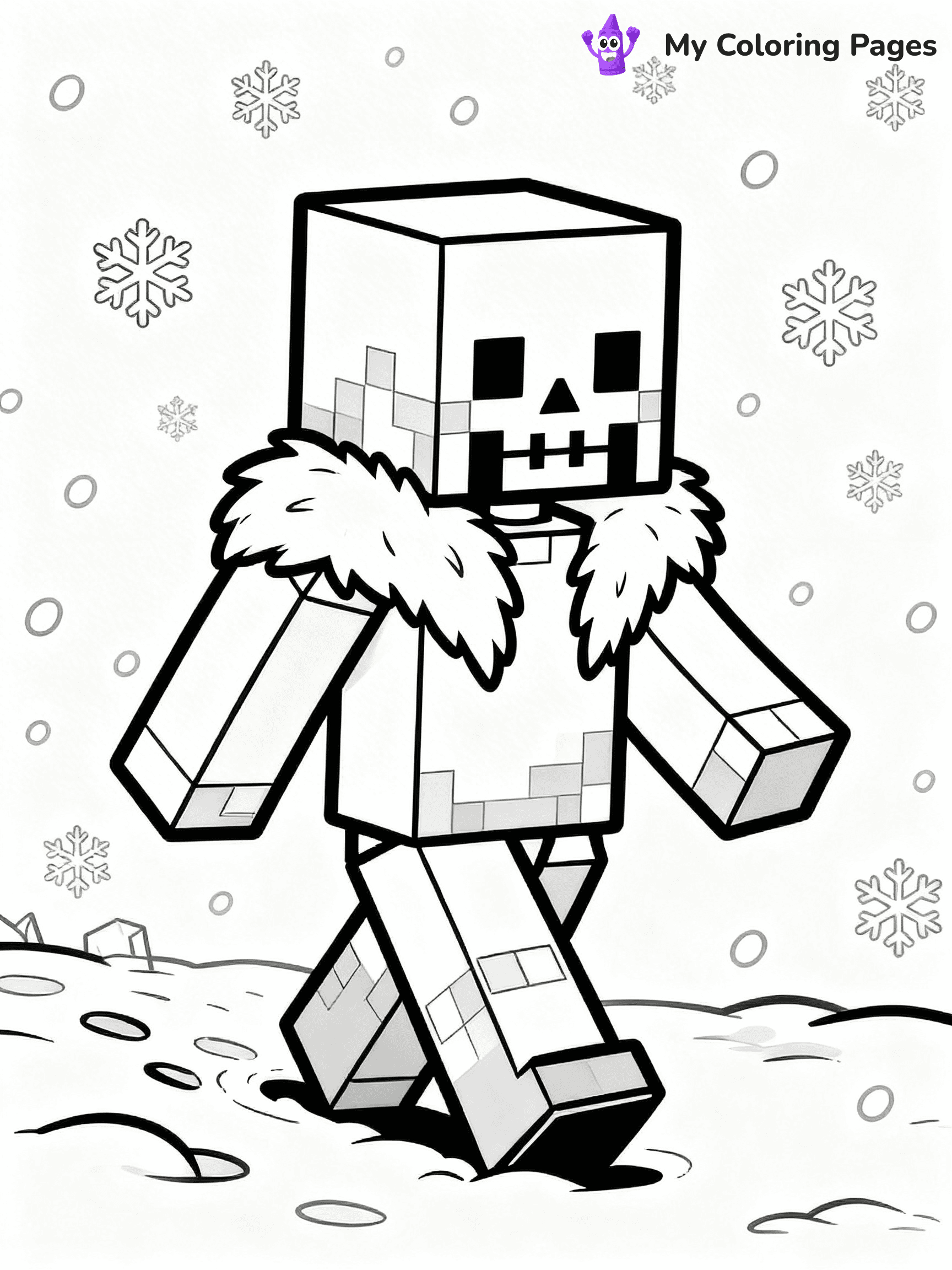 Minecraft Skeleton Coloring Pages - 11