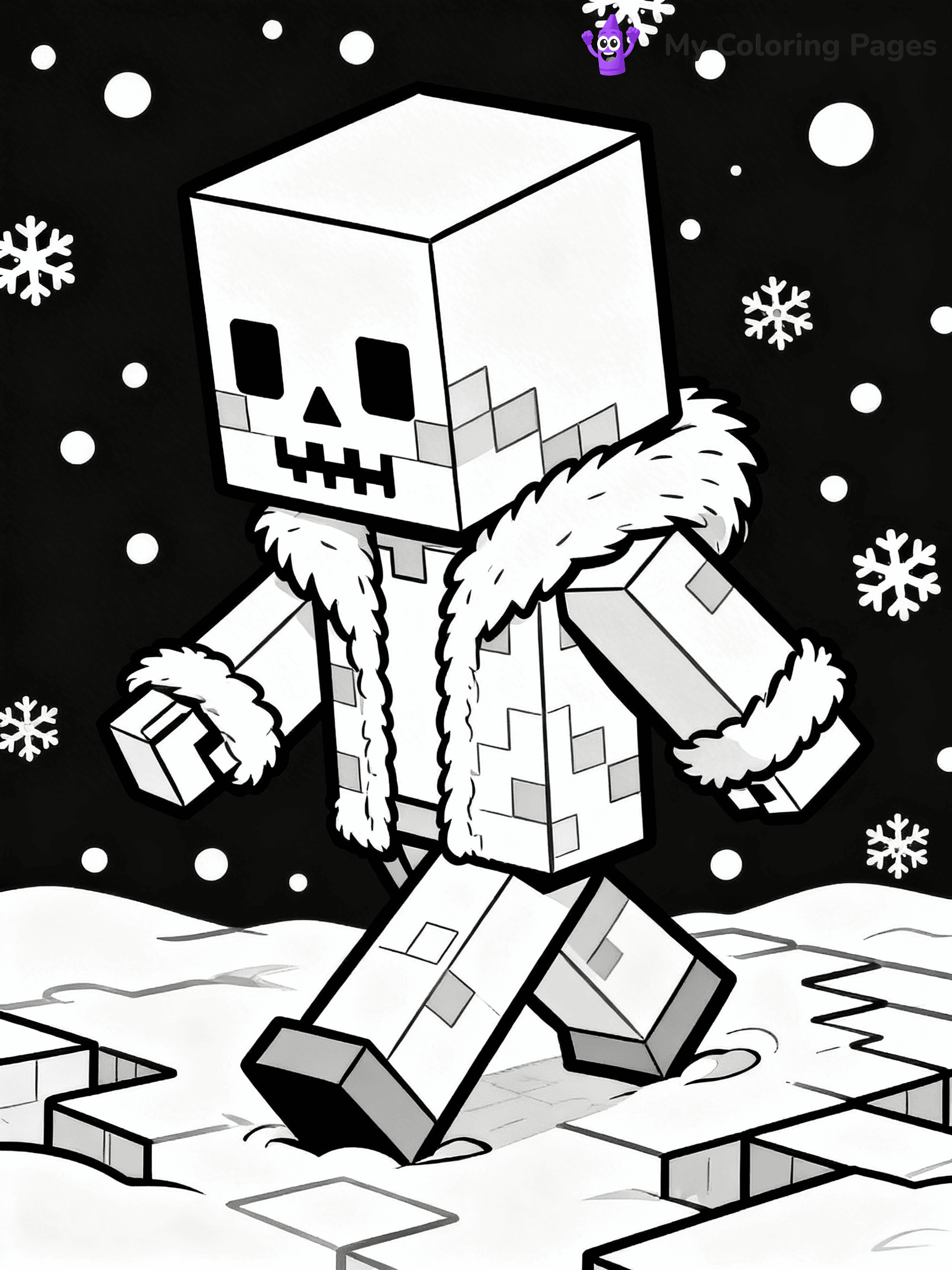 Minecraft Skeleton Coloring Pages - 8