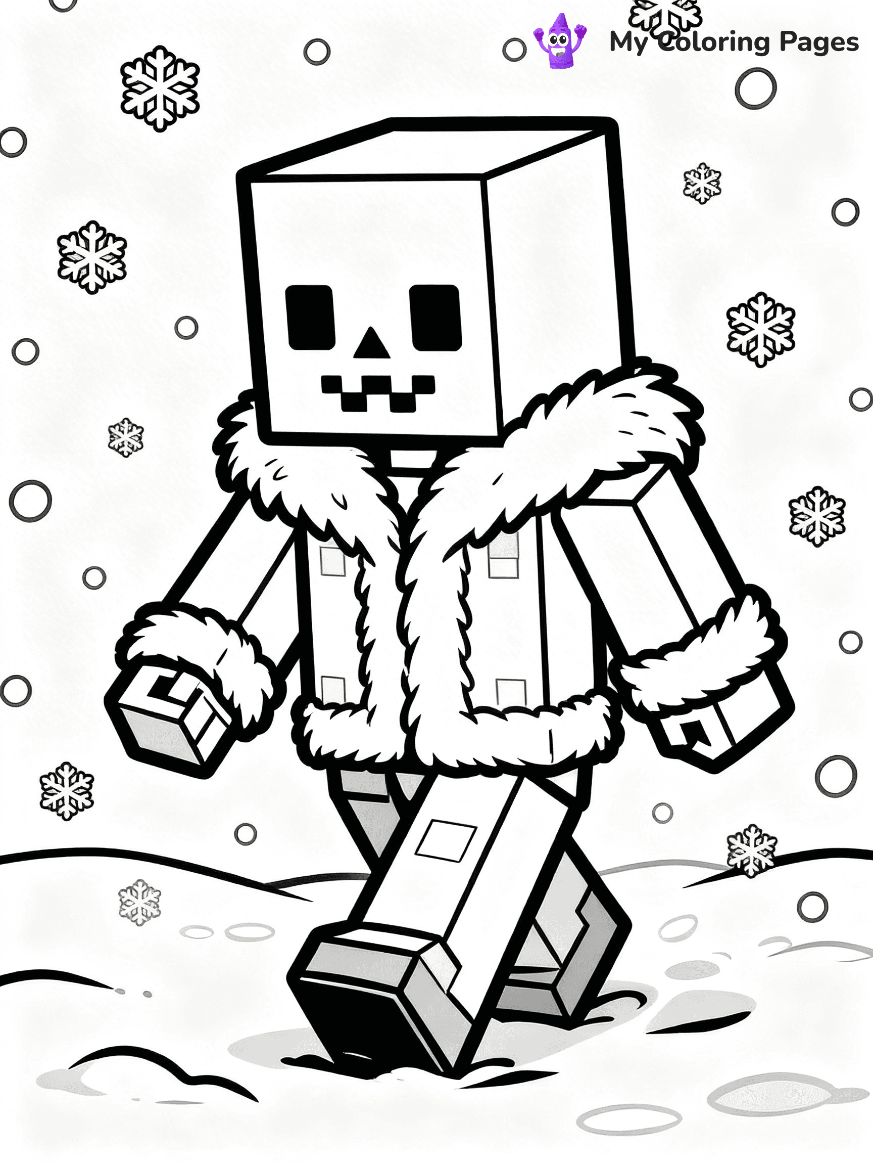 Minecraft Skeleton Coloring Pages - 7
