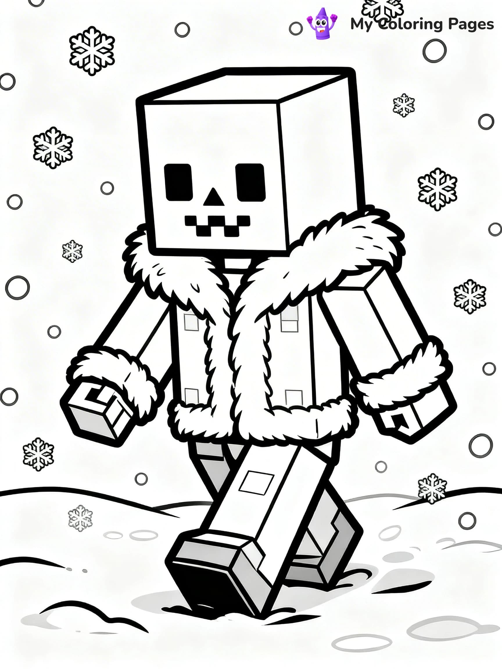 Minecraft Skeleton Coloring Pages - 7