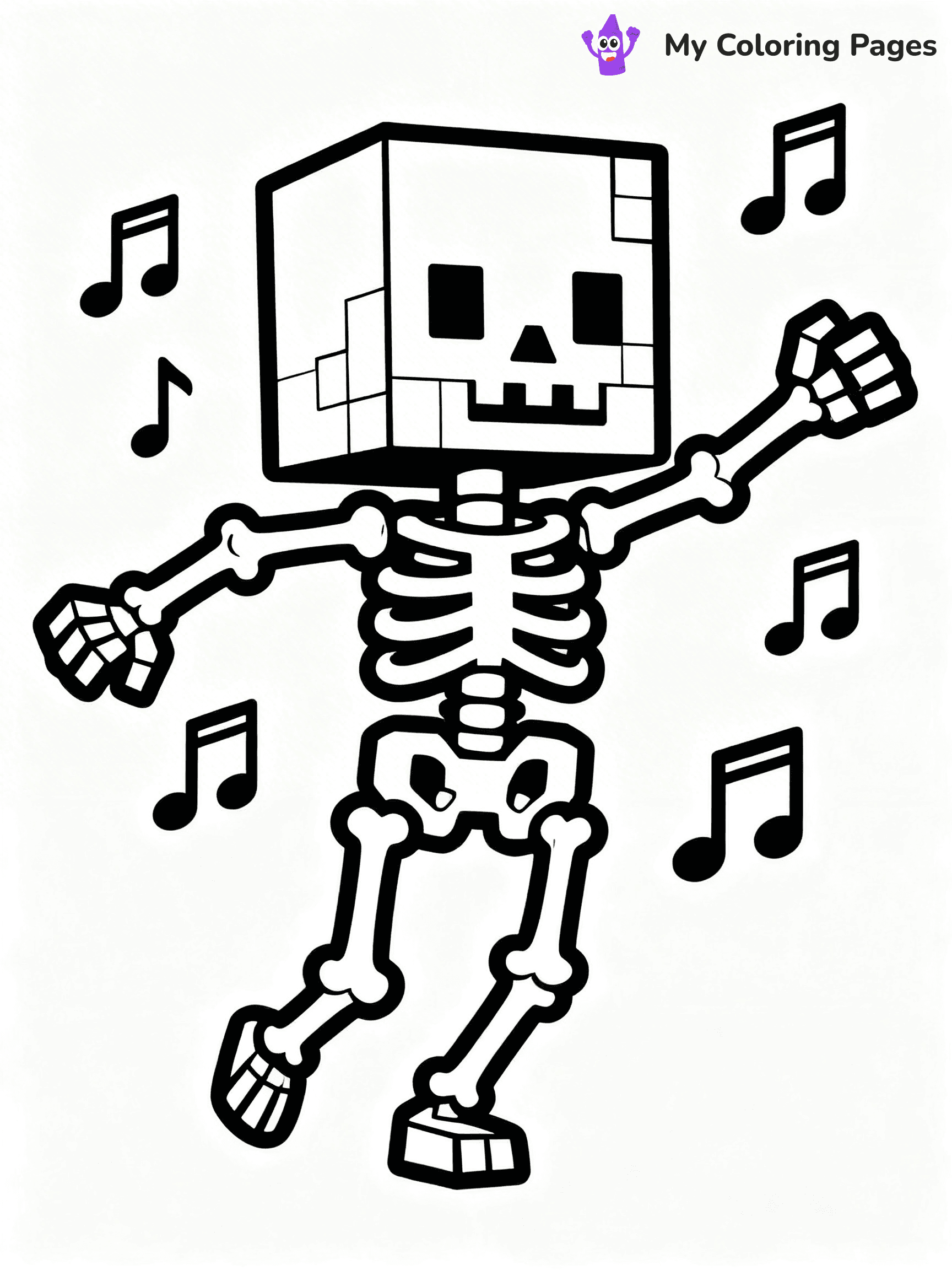 Minecraft Skeleton Coloring Pages - 6