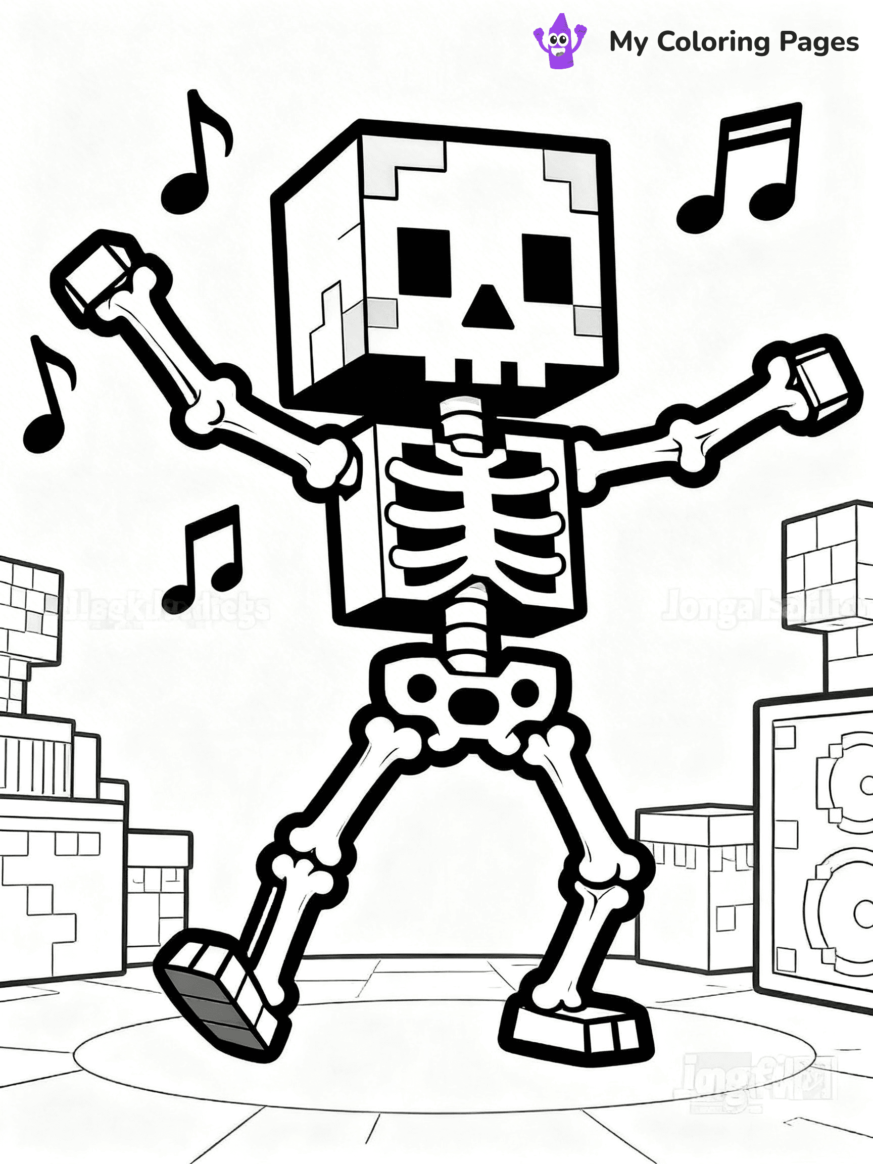 Minecraft Skeleton Coloring Pages - 4