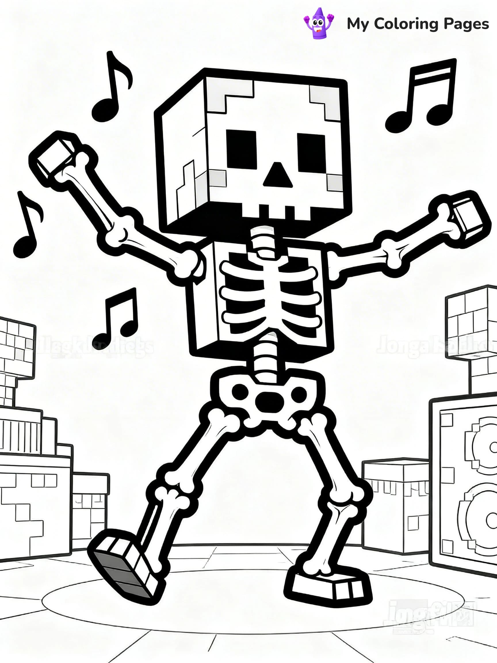 Minecraft Skeleton Coloring Pages - 4