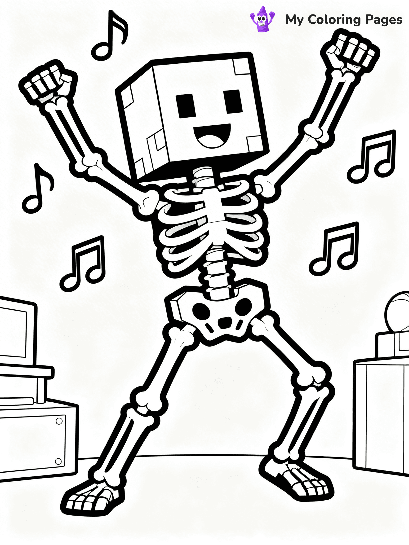 Minecraft Skeleton Coloring Pages - 3