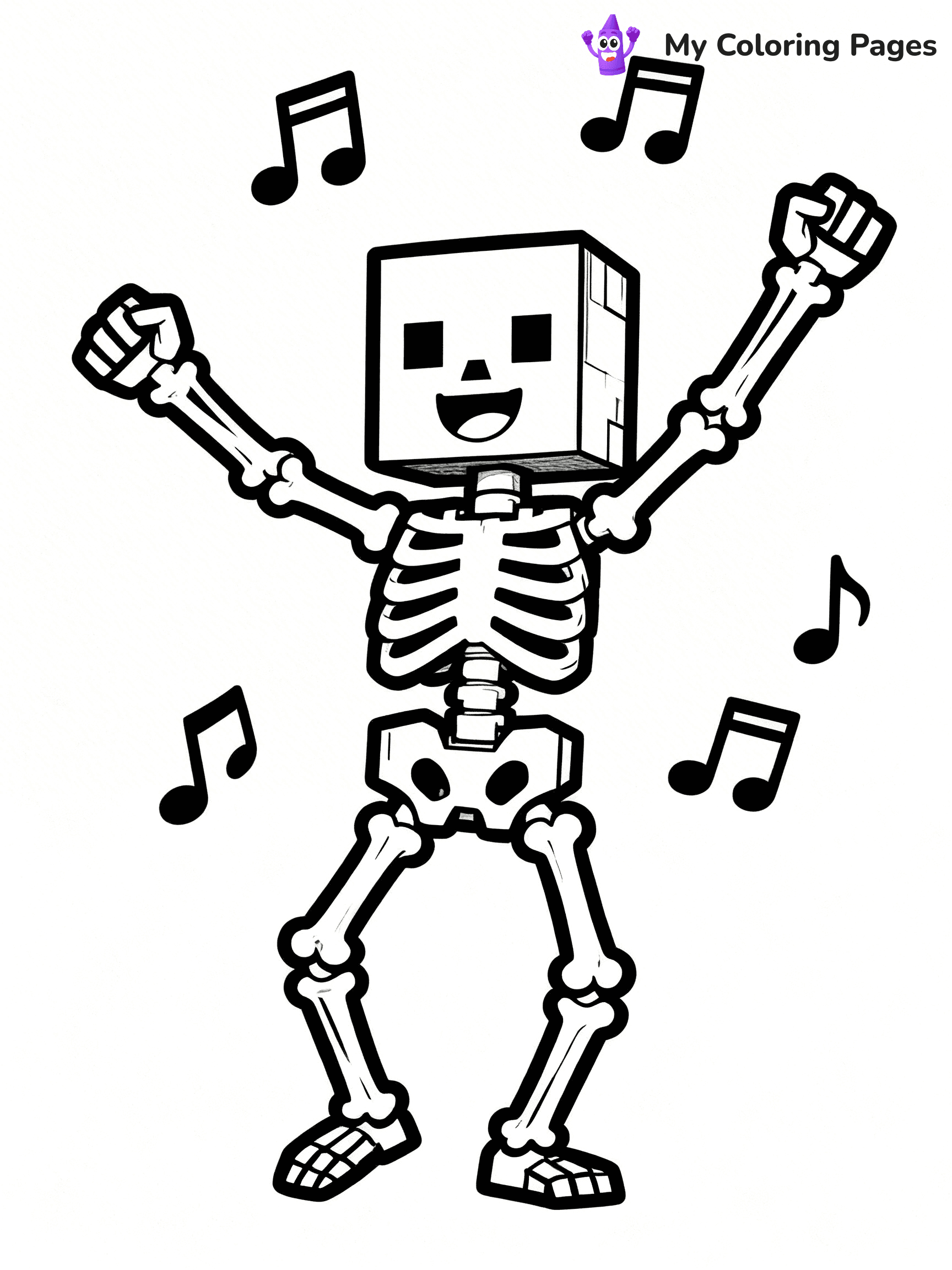 Minecraft Skeleton Coloring Pages - 2