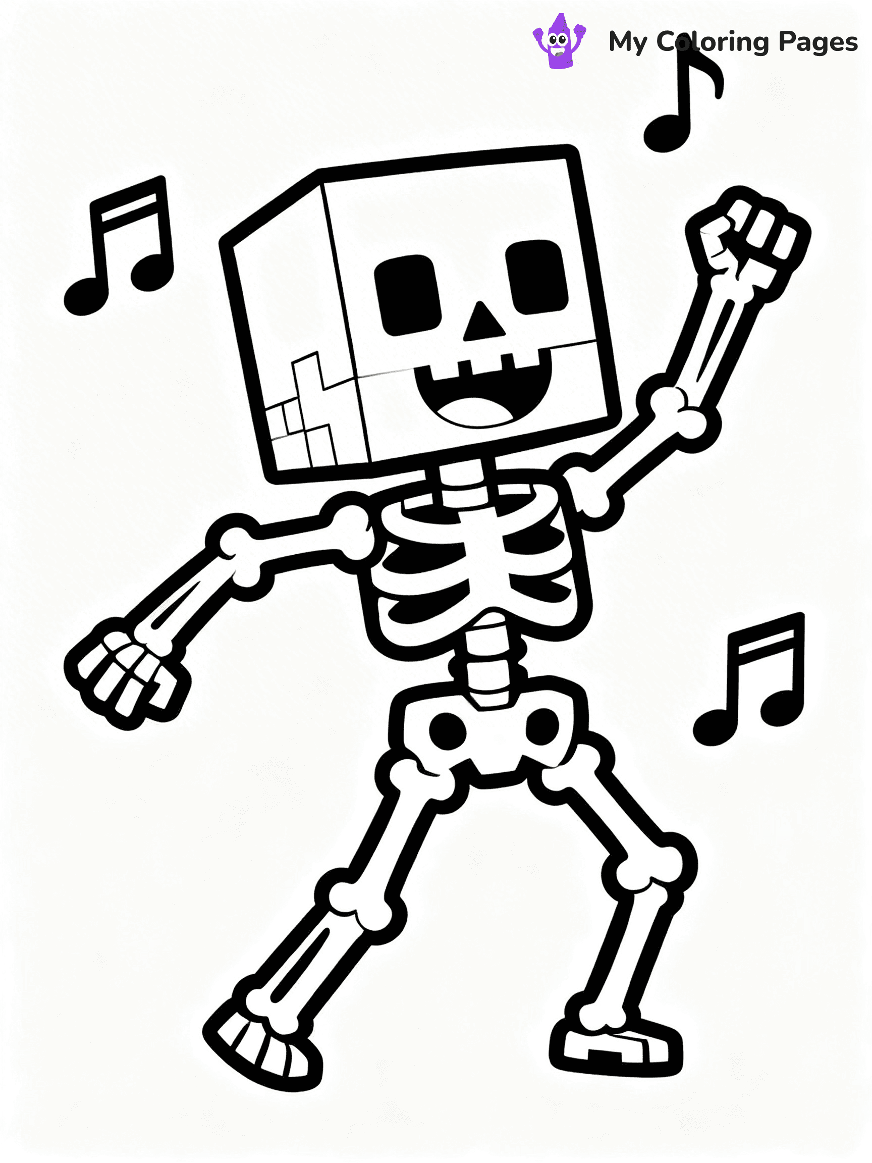 Minecraft Skeleton Coloring Pages - 1