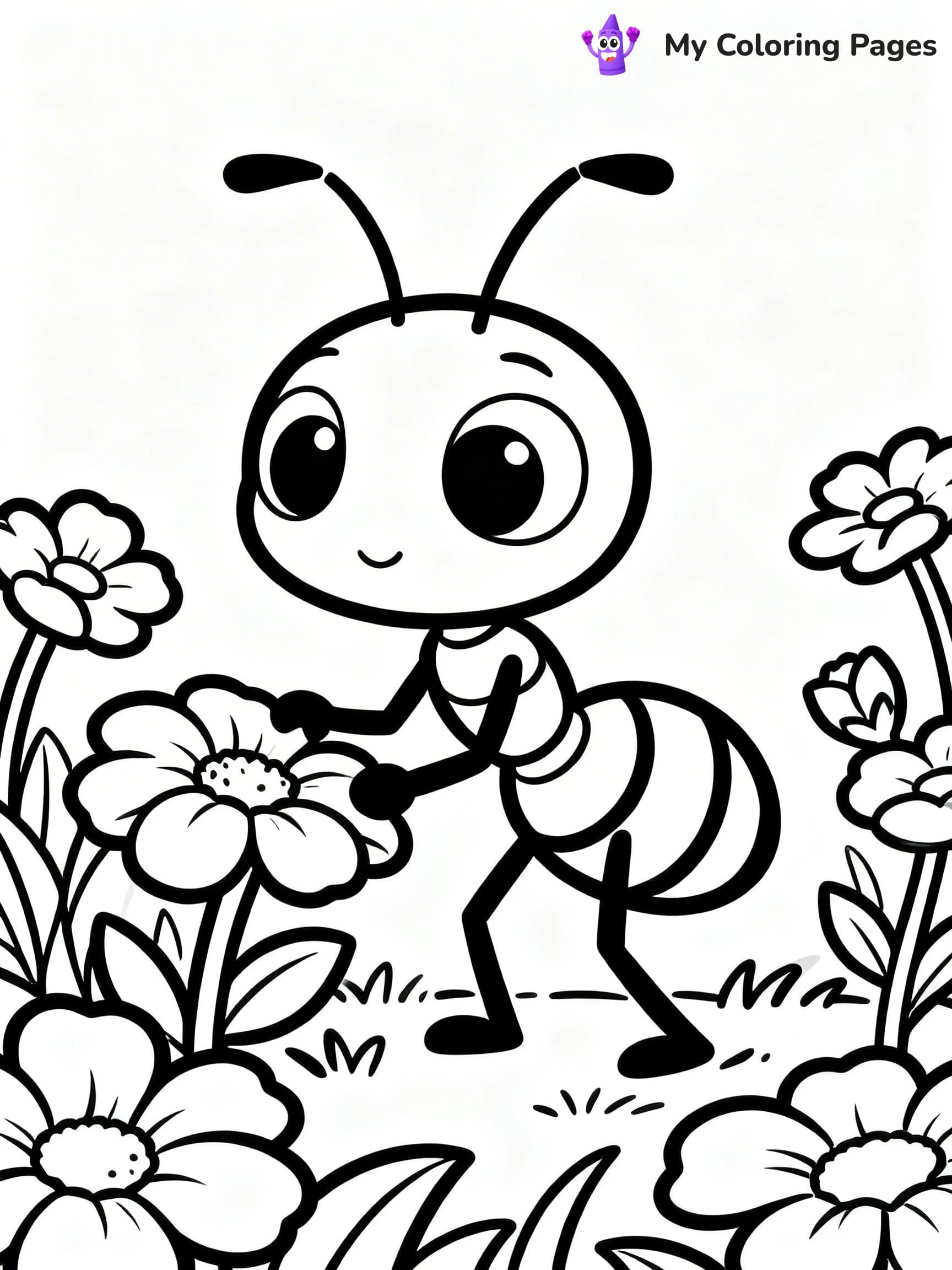 Ant Coloring Pages - 1