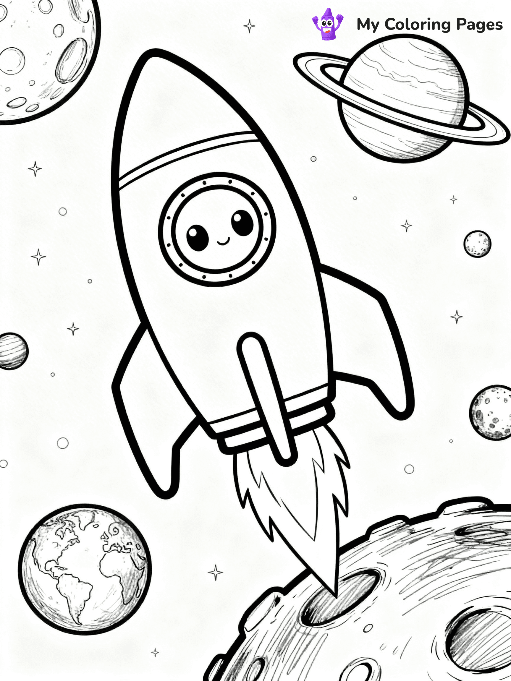 Rocket Ship Coloring Pages - 18