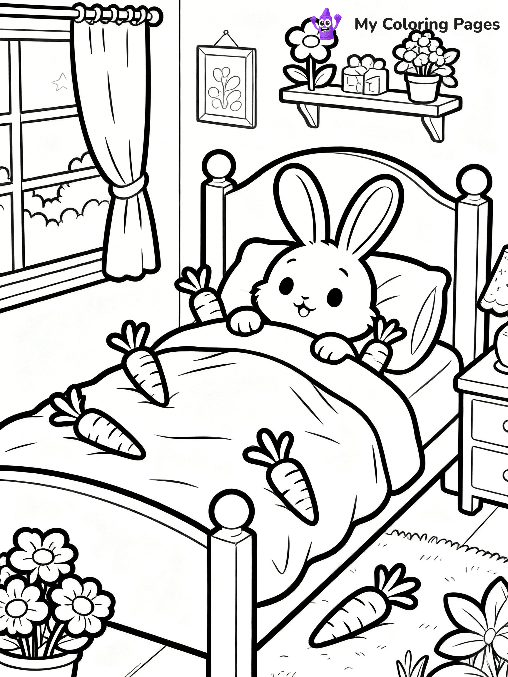 Bed Coloring Pages - 21