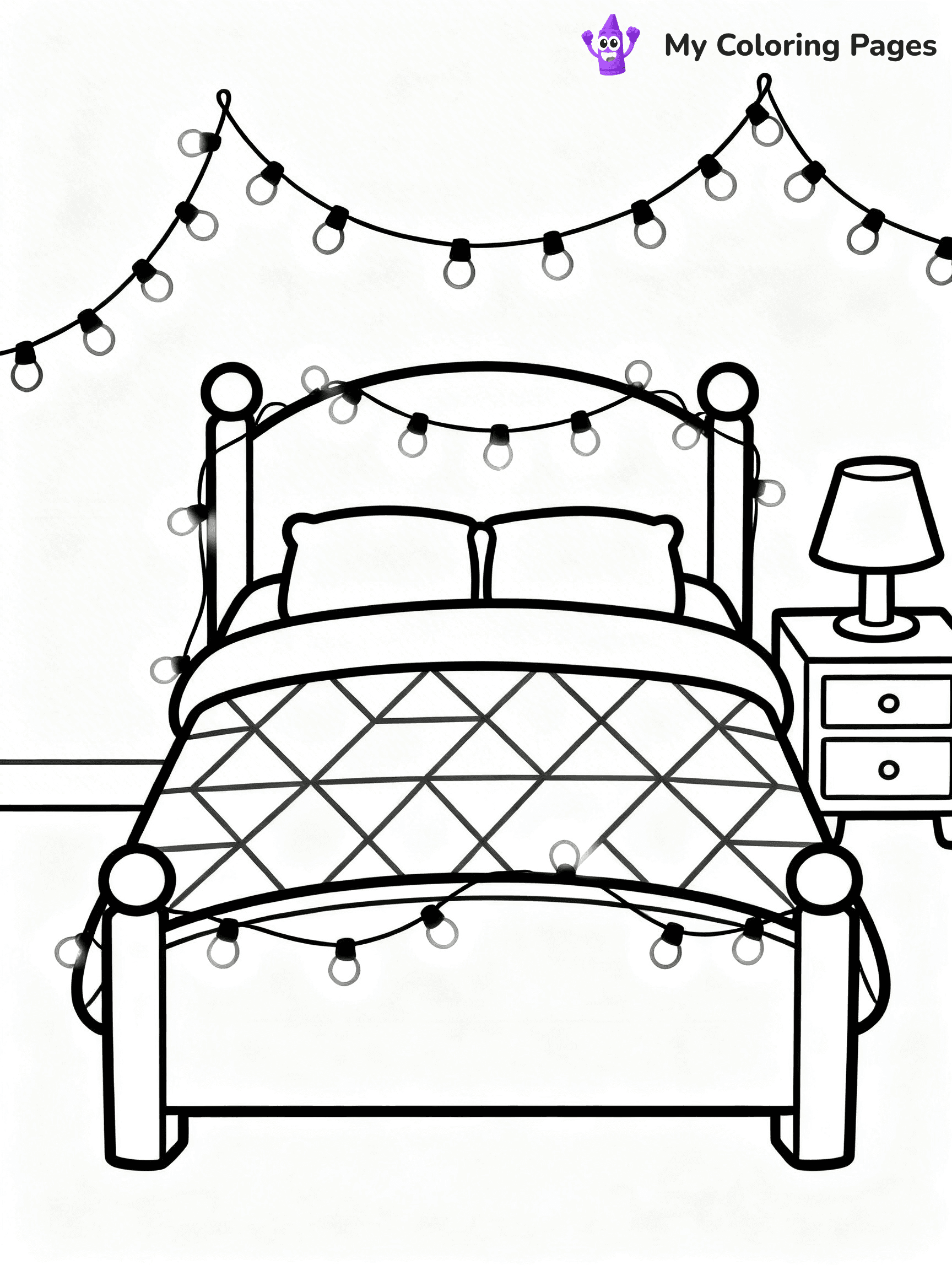 Bed Coloring Pages - 9