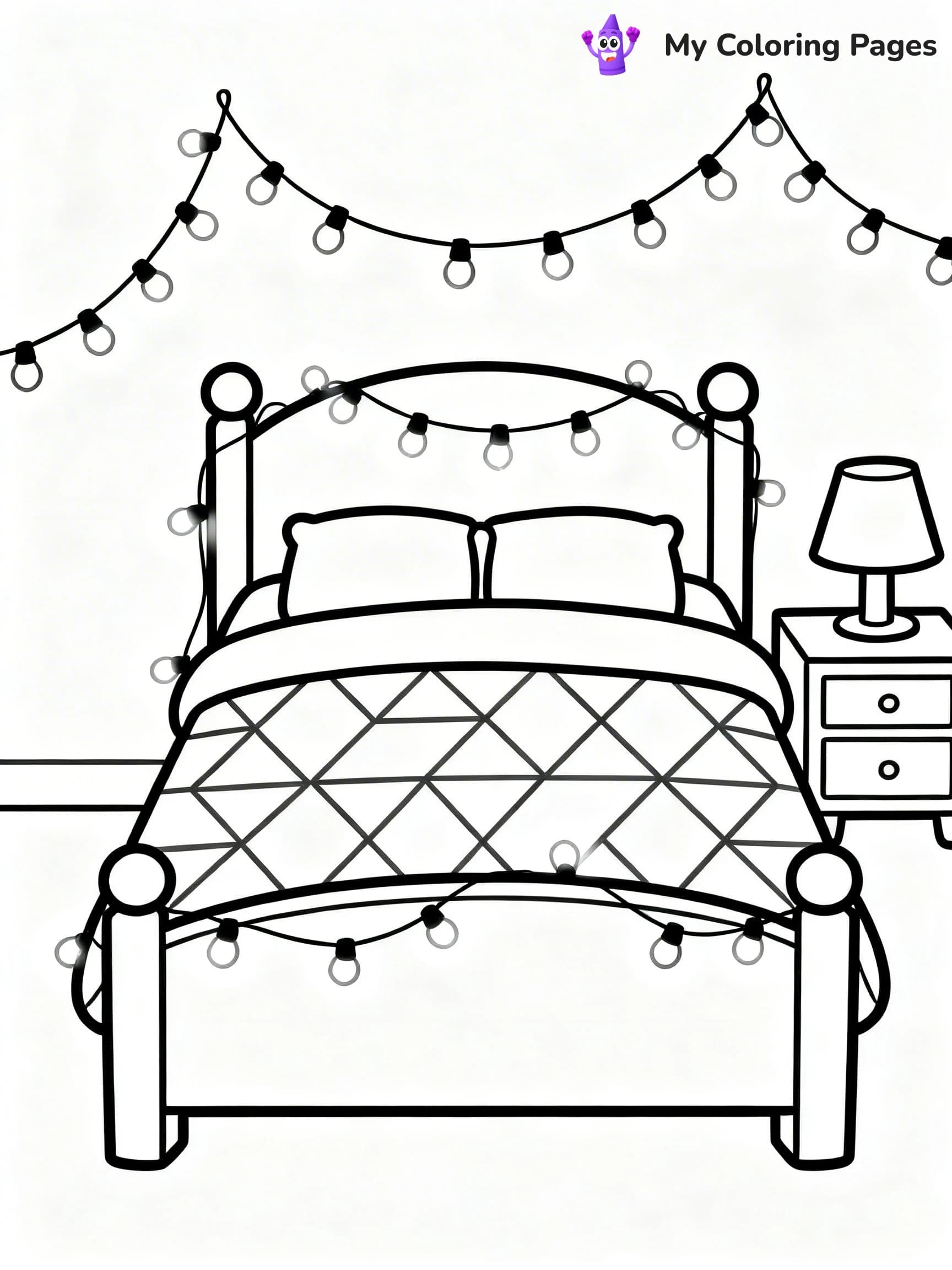 Bed Coloring Pages - 9