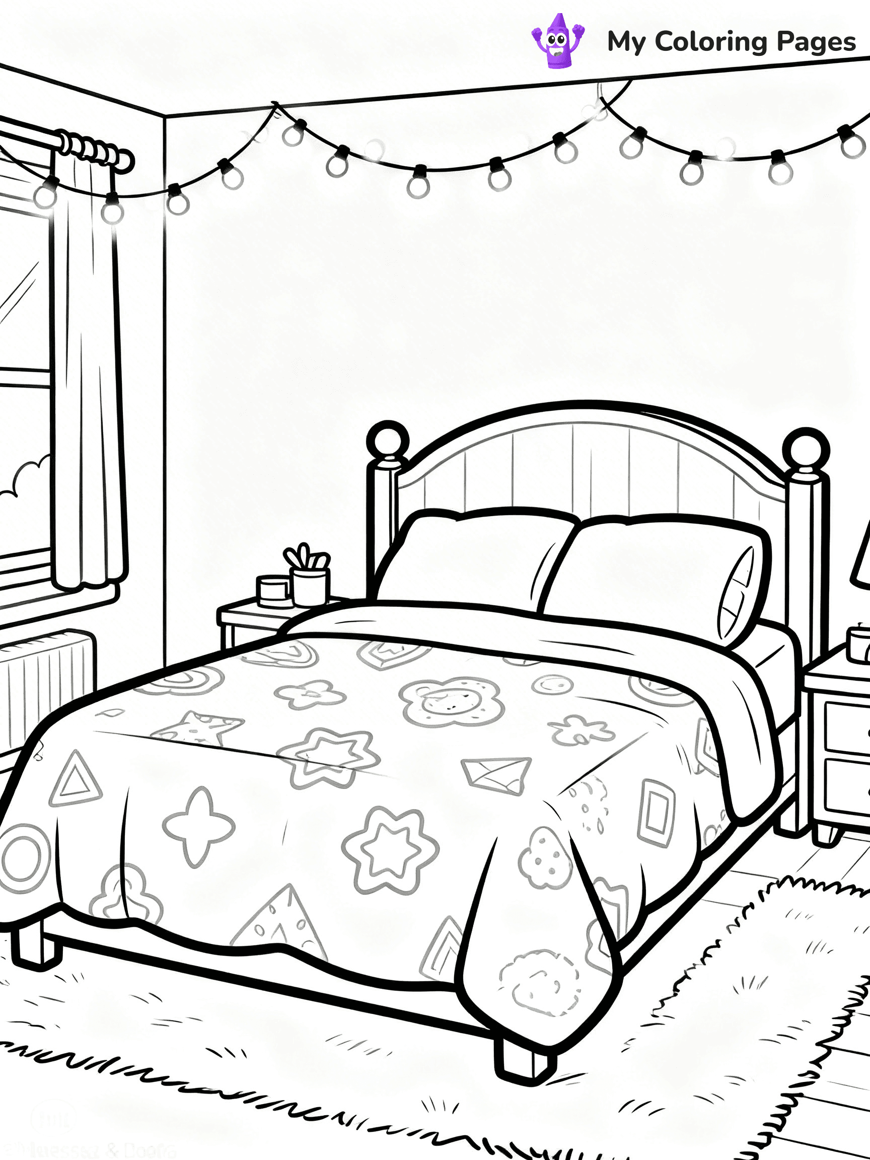 Bed Coloring Pages - 8