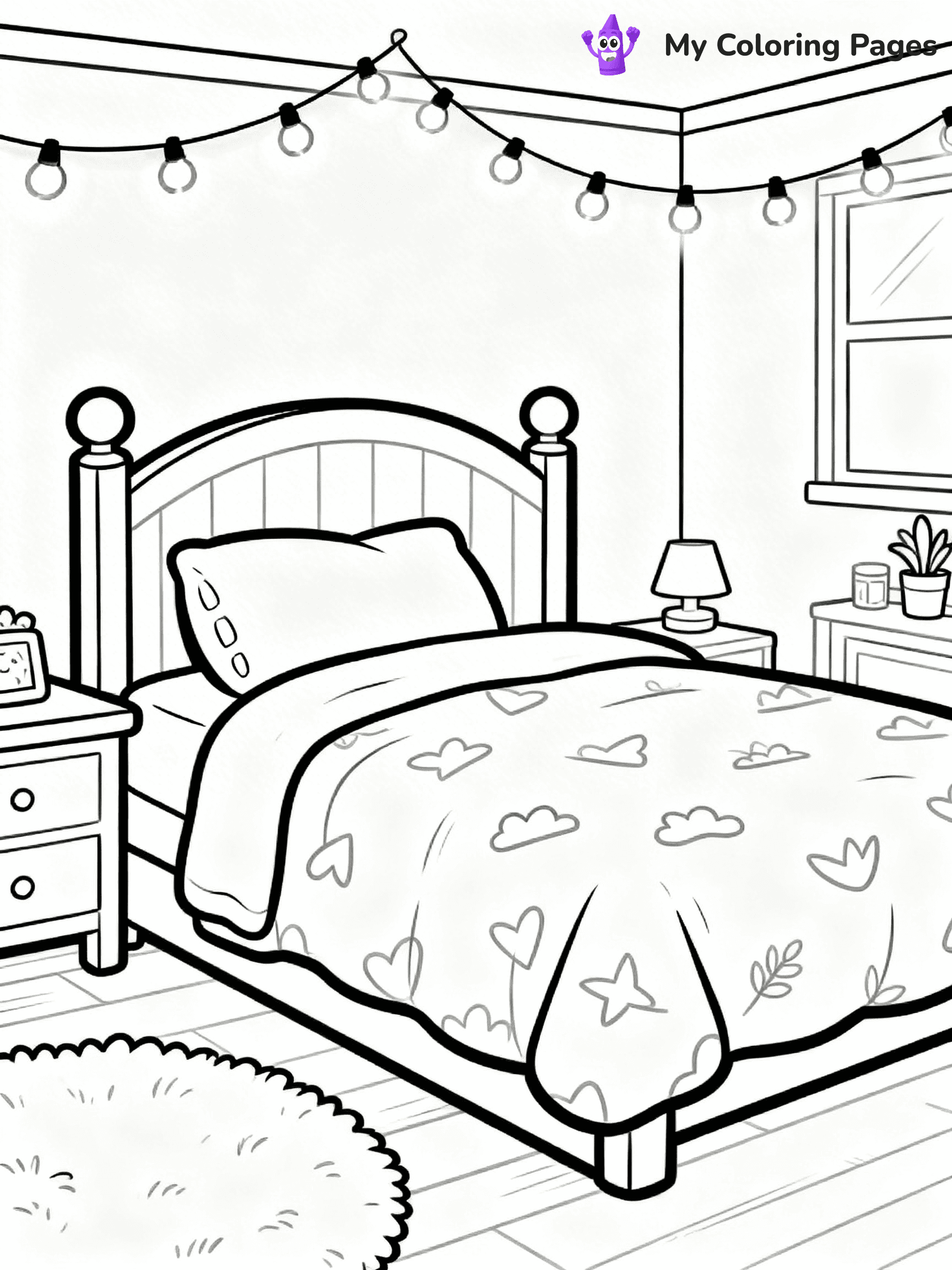 Bed Coloring Pages - 7