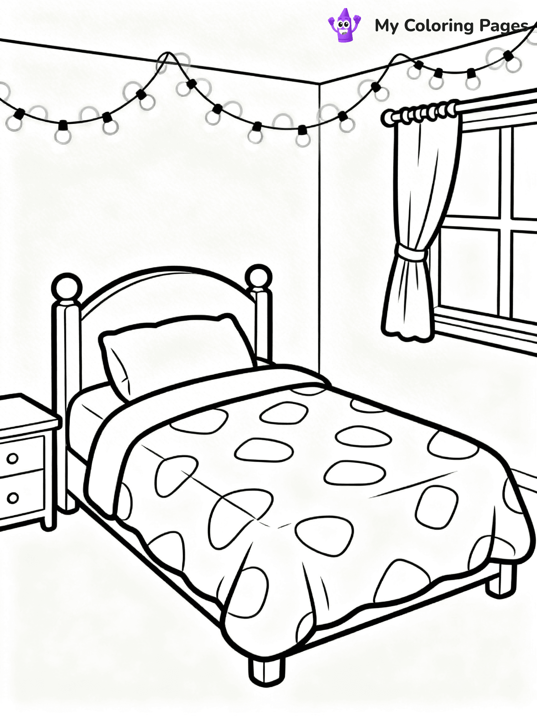 Bed Coloring Pages - 1