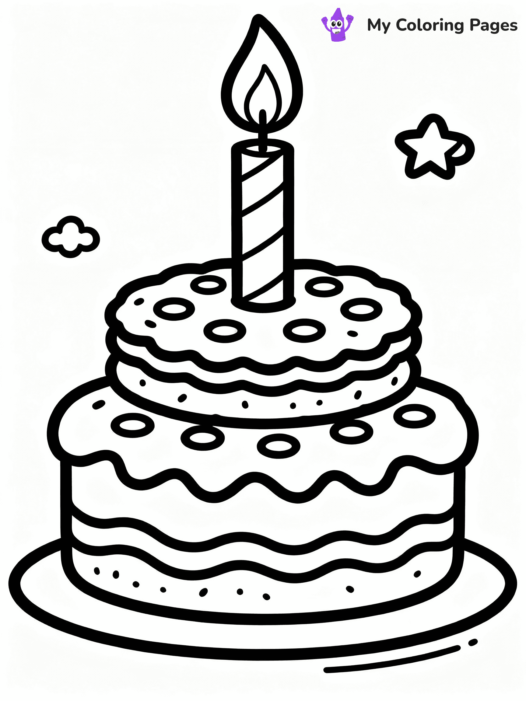 Birthday Cake Coloring Pages - 27
