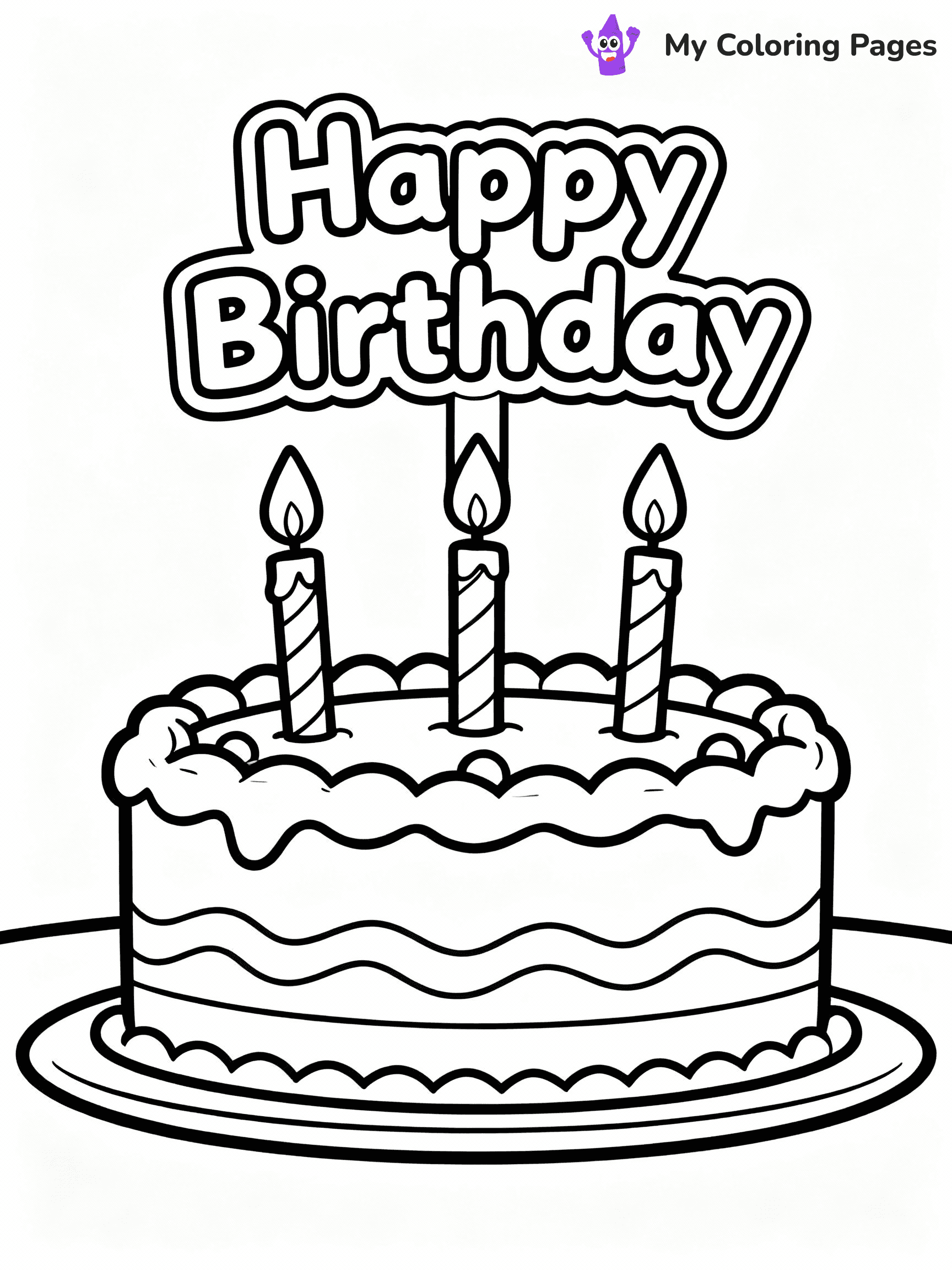Birthday Cake Coloring Pages - 20