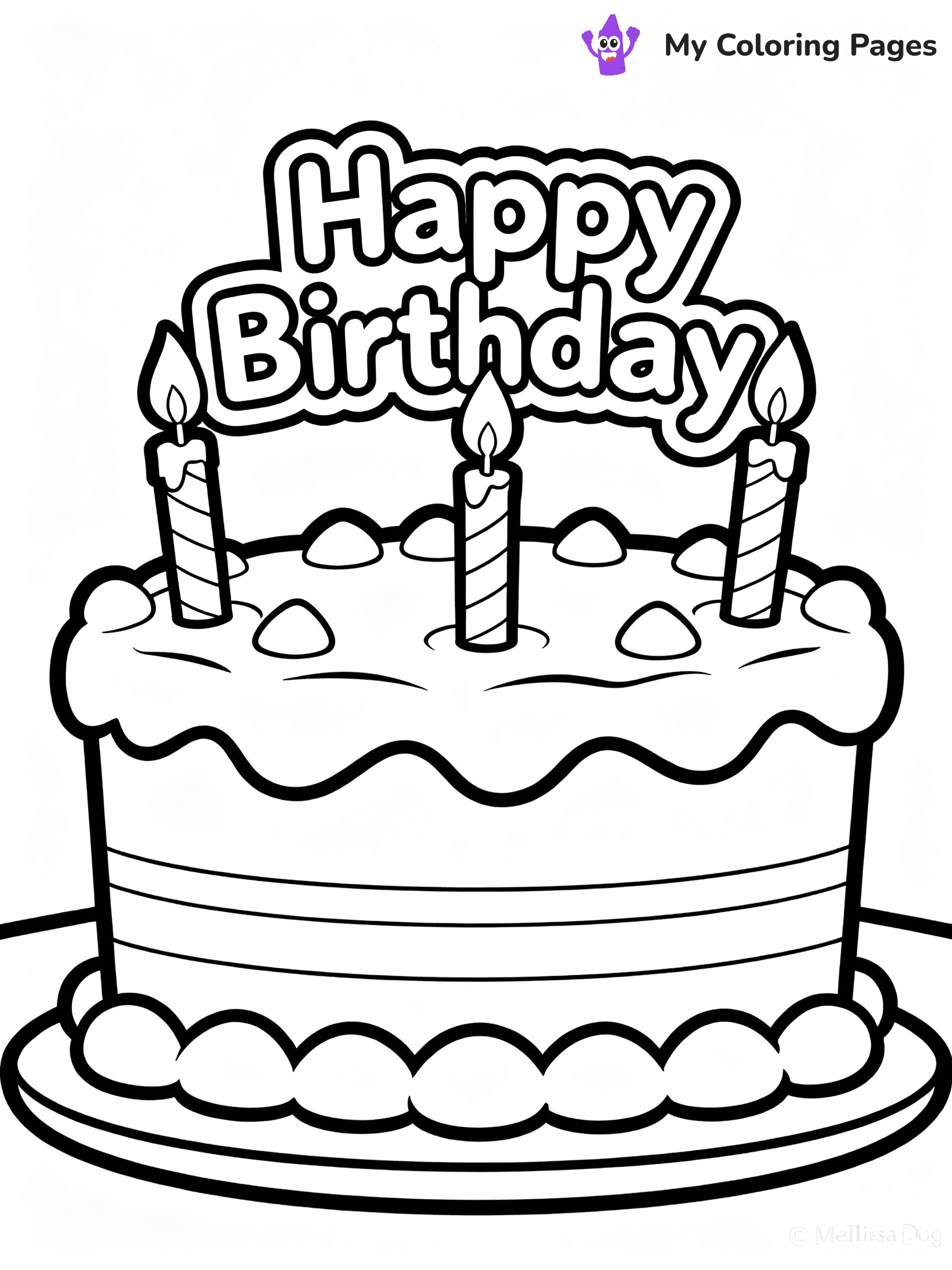 Birthday Cake Coloring Pages - 16