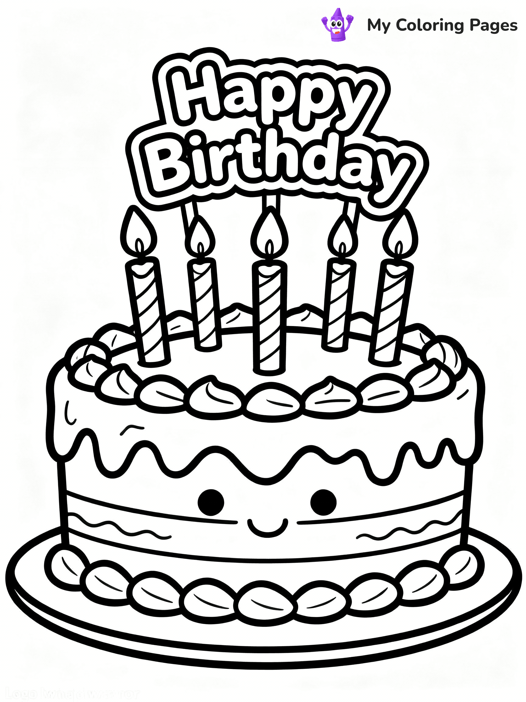 Birthday Cake Coloring Pages - 15