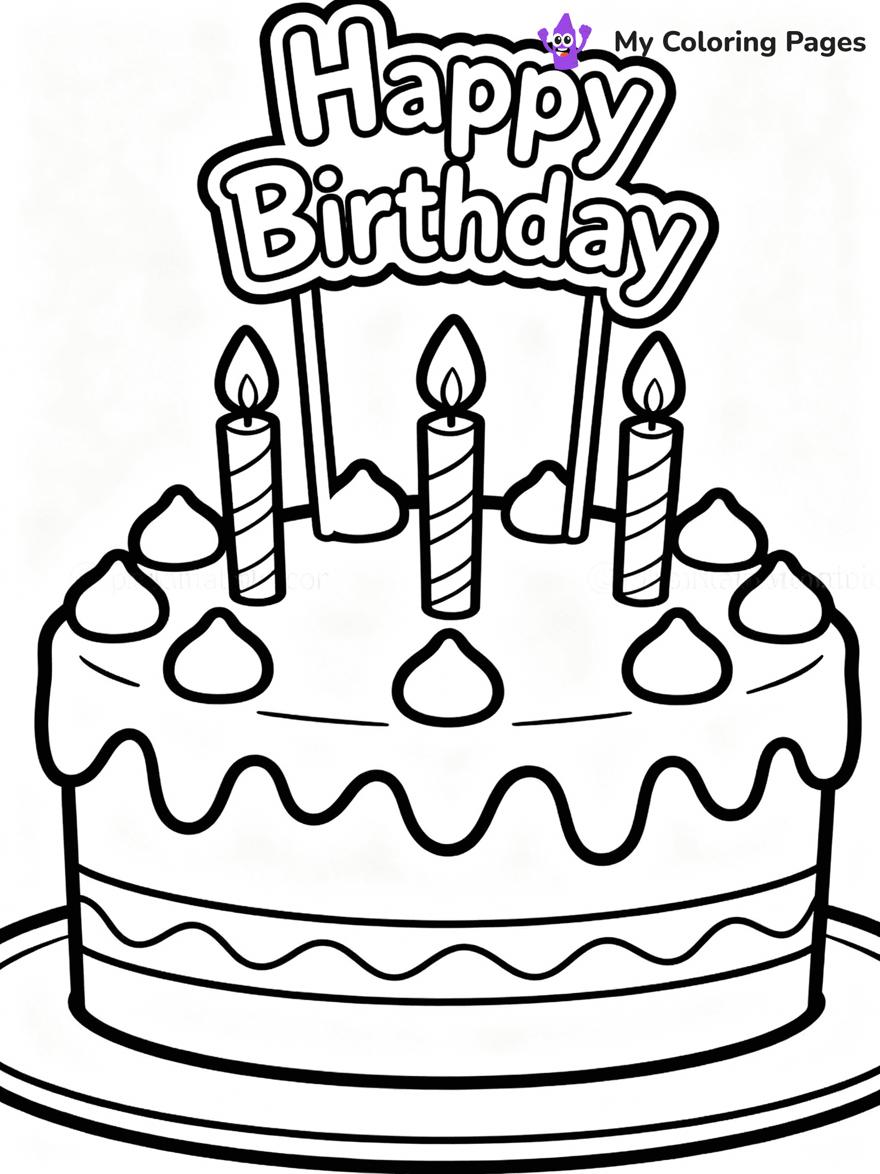 Birthday Cake Coloring Pages - 14